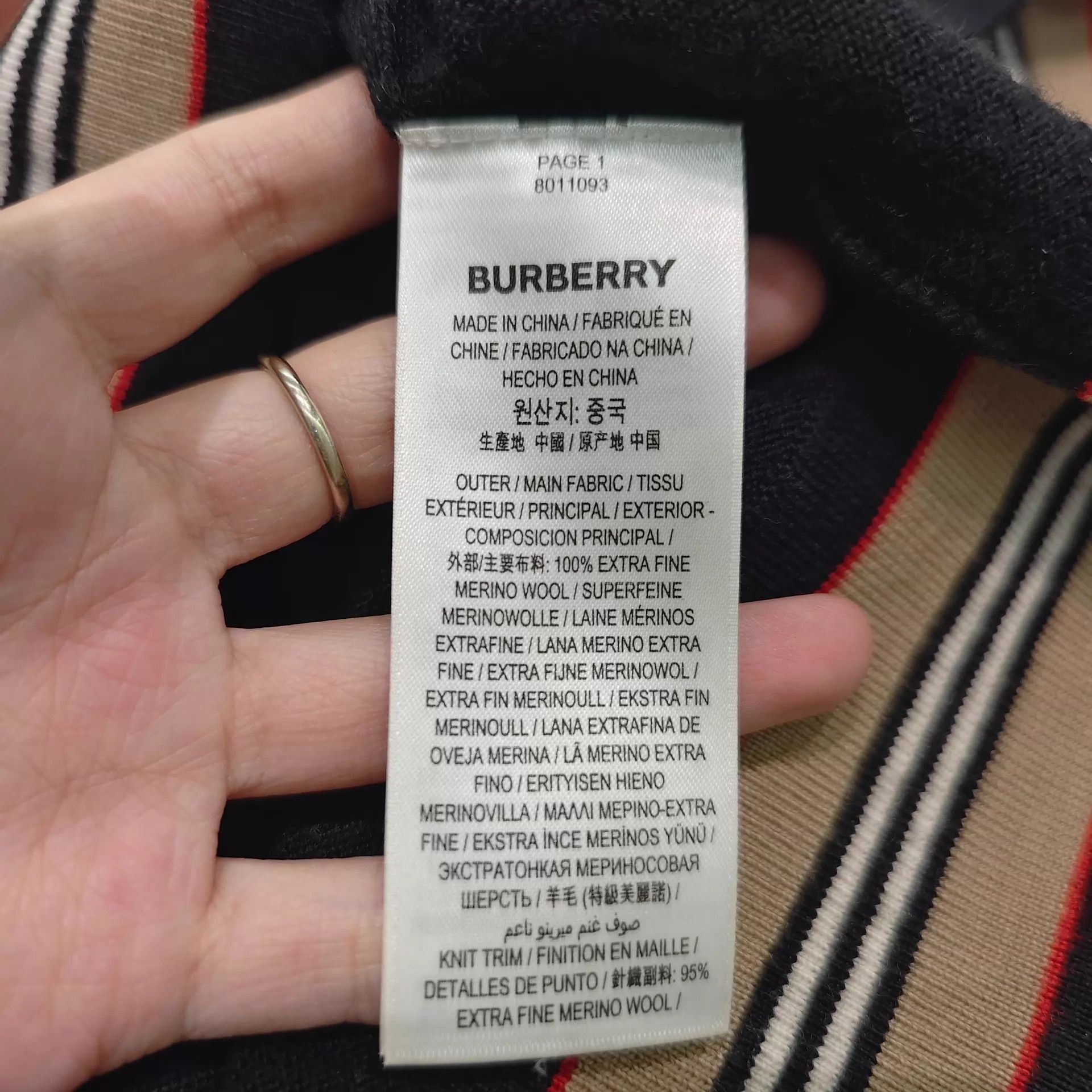 Burberry Burberry 1999 Check Wool Knit Tee L Size US L / EU 52-54 / 3 - 4 Thumbnail