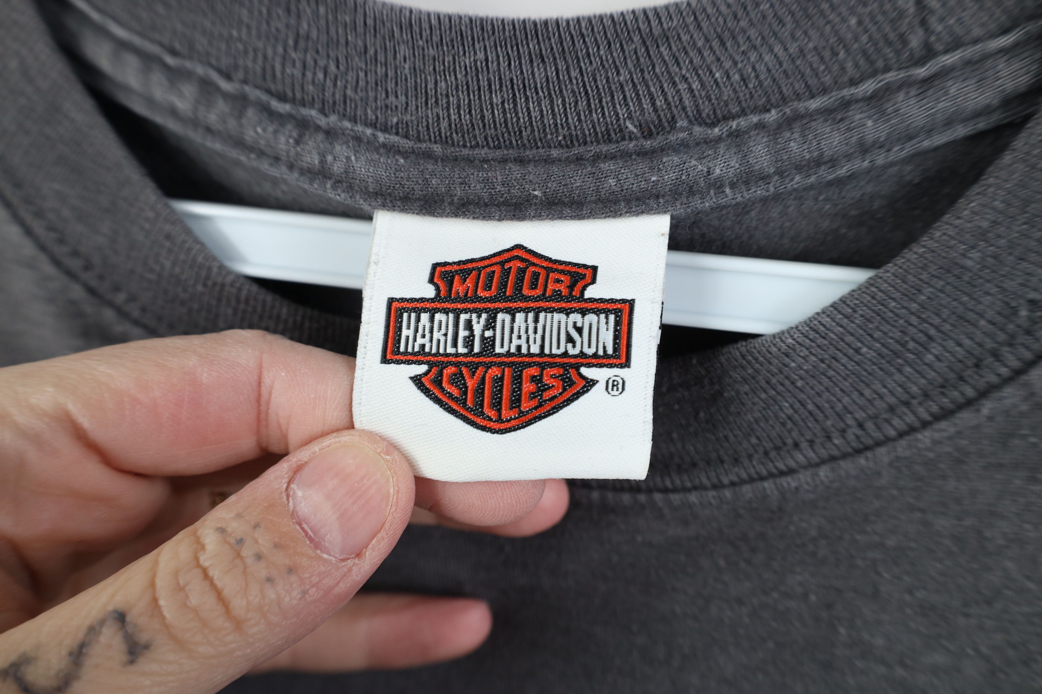 Harley Davidson Vintage Y2K Harley Davidson Spell Out Big Logo T-Shirt Gray Size US M / EU 48-50 / 2 - 9 Thumbnail