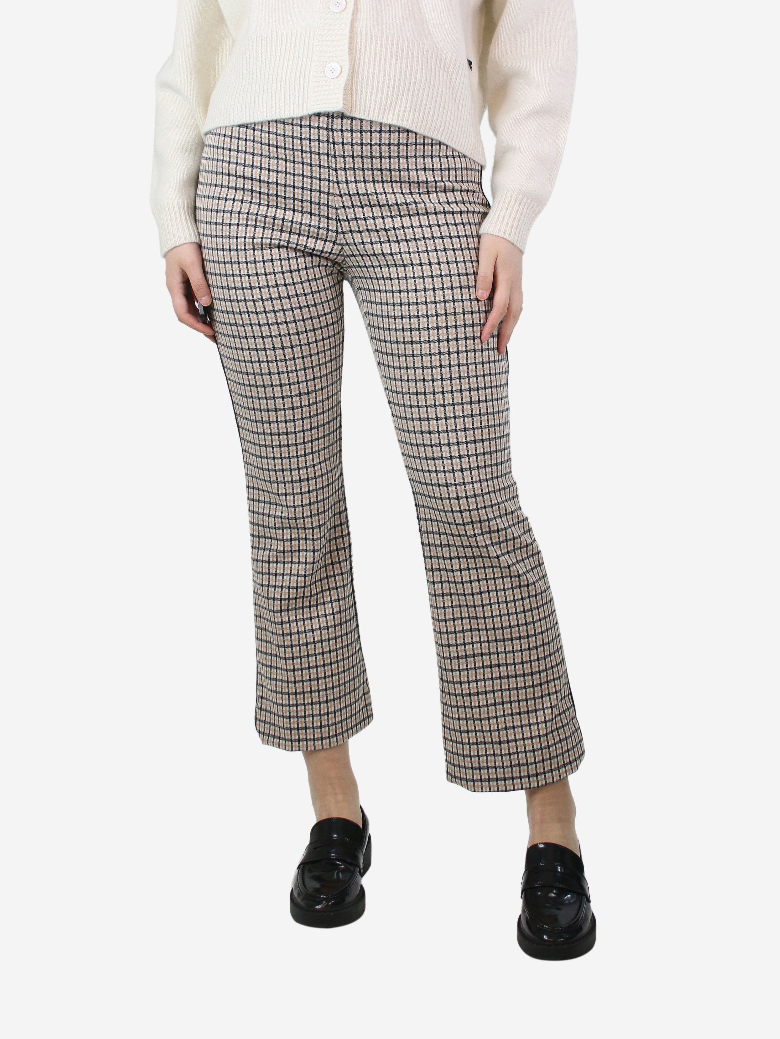 image of Me Em Beige Check Trousers - Size Uk 8, Women's
