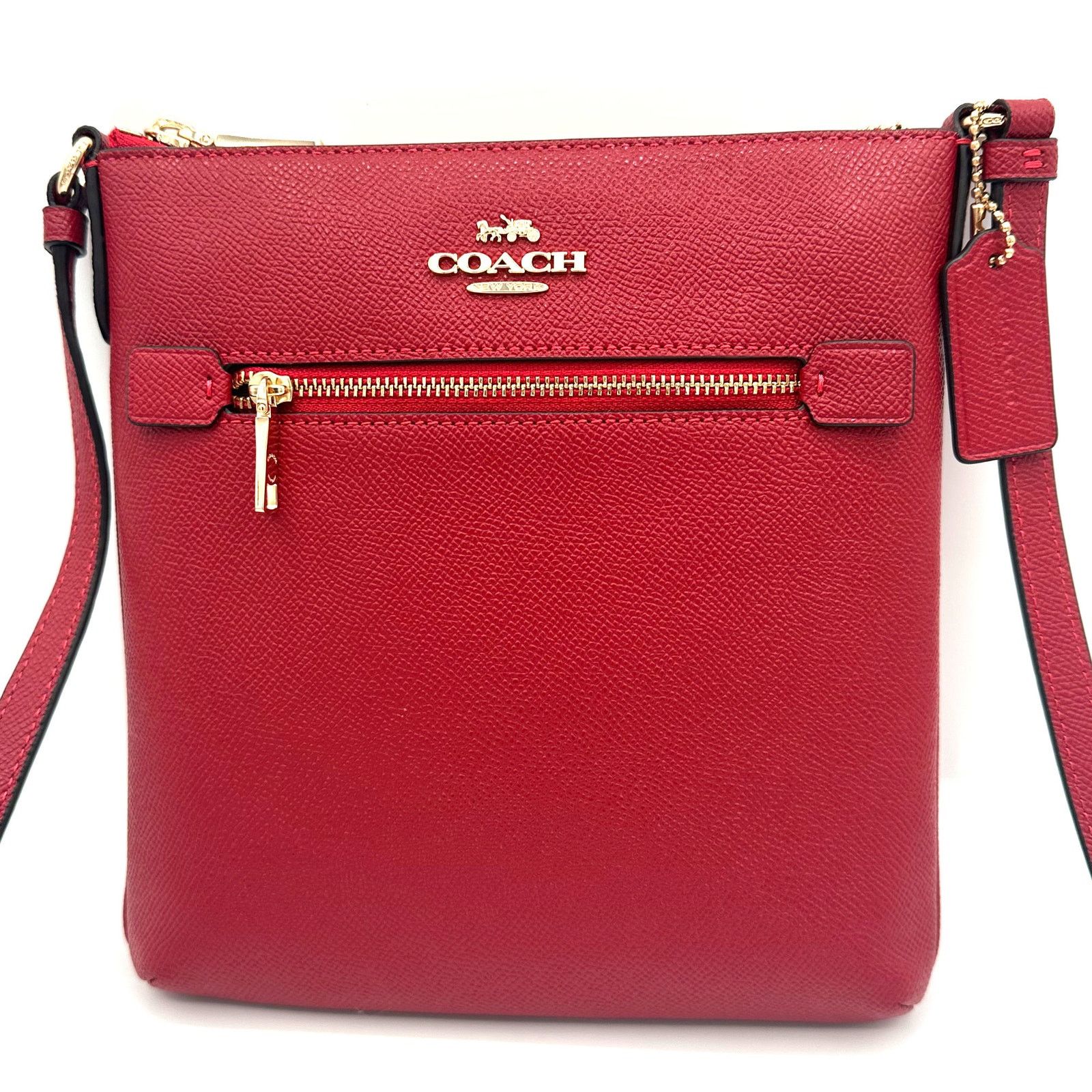 Coach Mini Rowan File Bag Crossbody Purse Red Leather Ce871, Women's