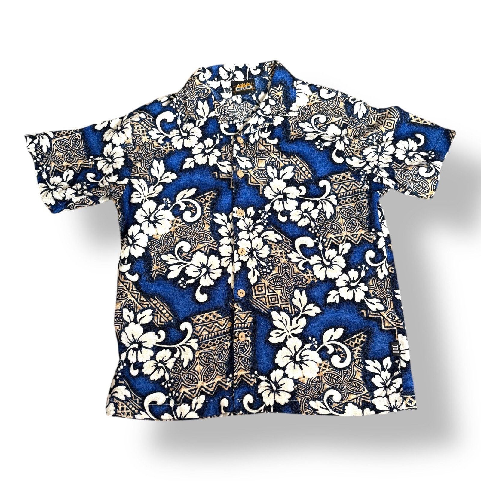 Vintage Vintage ODO Blue Hawaiian Shirt Made in USA White Hibiscus Size US M / EU 48-50 / 2 - 1 Thumbnail