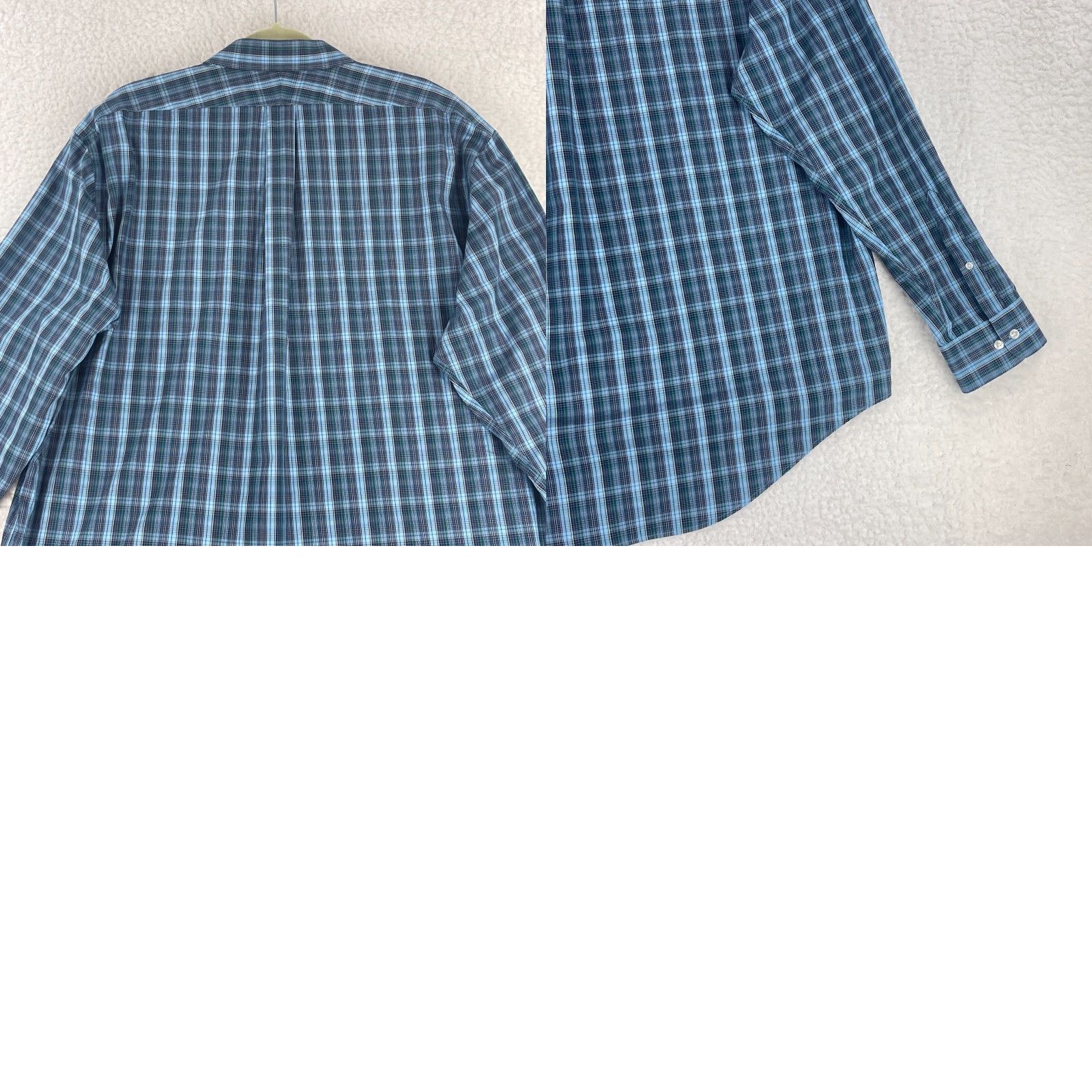 Lands' End Lands' End Blue Plaid Button-Up Tailored Fit Shirt Mens XXL Long Sleeve Size US XXL / EU 58 / 5 - 9 Thumbnail