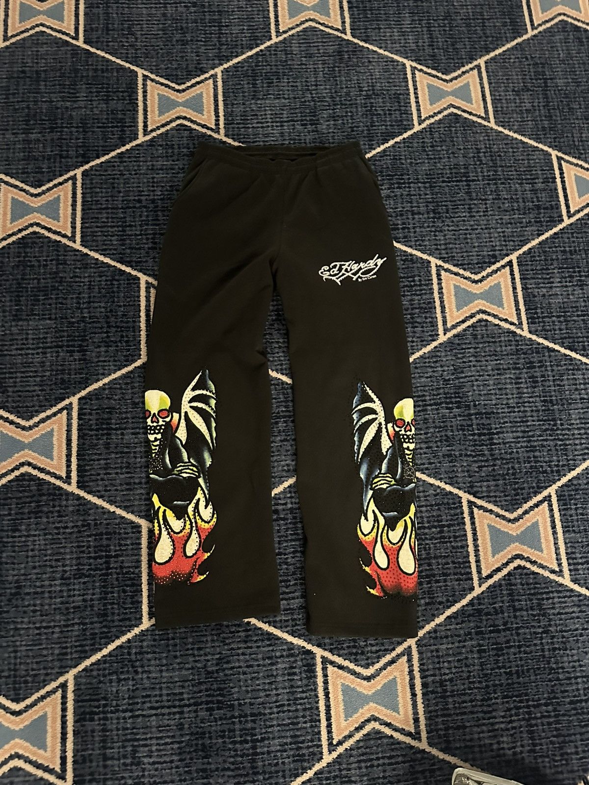 Complex × Ed Hardy × Ken Carson ED HARDY X KEN KARSON CONPLEXCON EXCLUSIVE SWEATPANTS Size US 34 / EU 50 - 1 Thumbnail