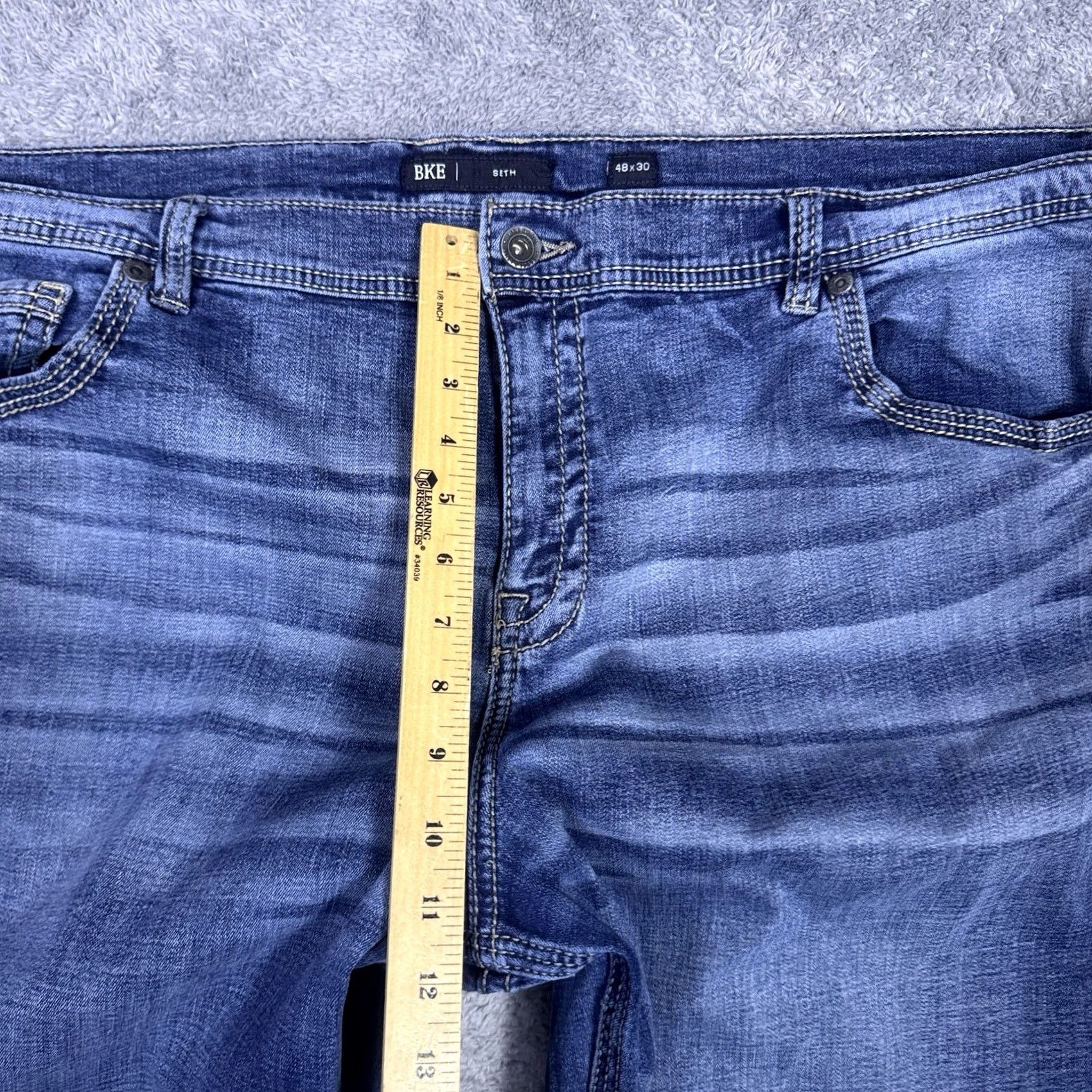 BKE BKE Jeans Mens 48x29 Seth Stretch Denim Bootcut Jeans Workwear Western Cowboy 5-Pocket Mens Regular Blue Denim Stretch Bootcut Size US 32 / EU 48 - 6 Thumbnail