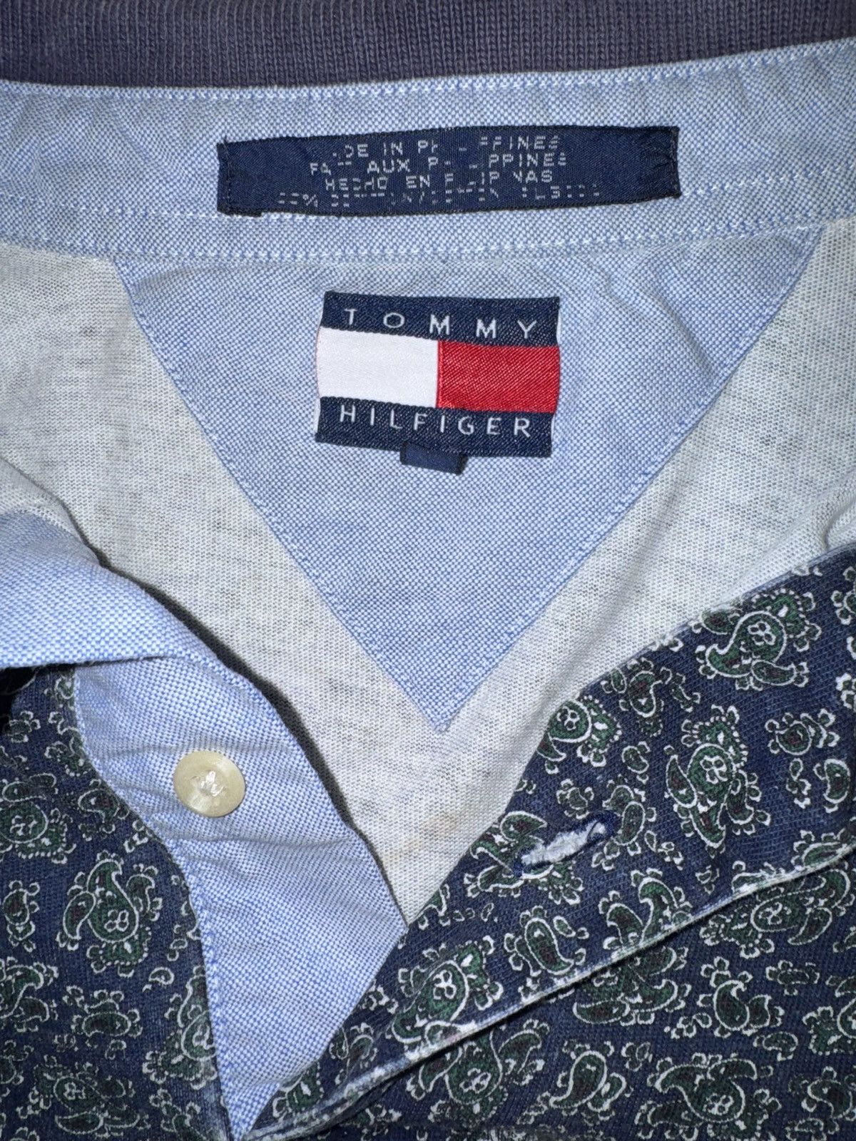 Tommy Hilfiger VTG Tommy Hilfiger Paisley Crest Polo Shirt L 90s Blue Size US L / EU 52-54 / 3 - 6 Thumbnail