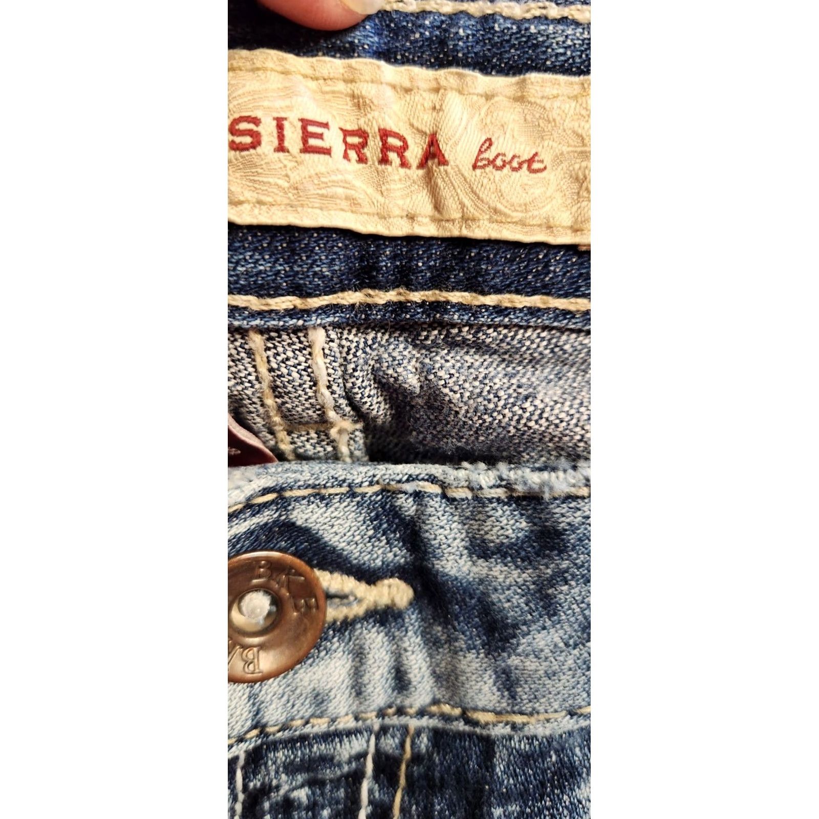 Vintage BKE SIERRA BOOT Denim Jeans Size 27 Womens Blue Distressed Bootcut Regular Rise 28x35.5 5-Pocket Style Vintage No Size 27" / US 4 / IT 40 - 6 Thumbnail