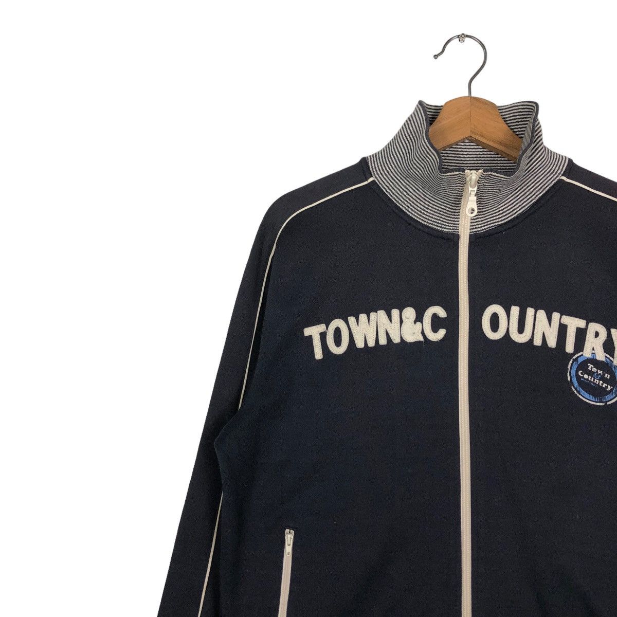 Japanese Brand 🔥Vintage Biker Jacket Zipper Town & Country Big Logo Size US M / EU 48-50 / 2 - 7 Thumbnail