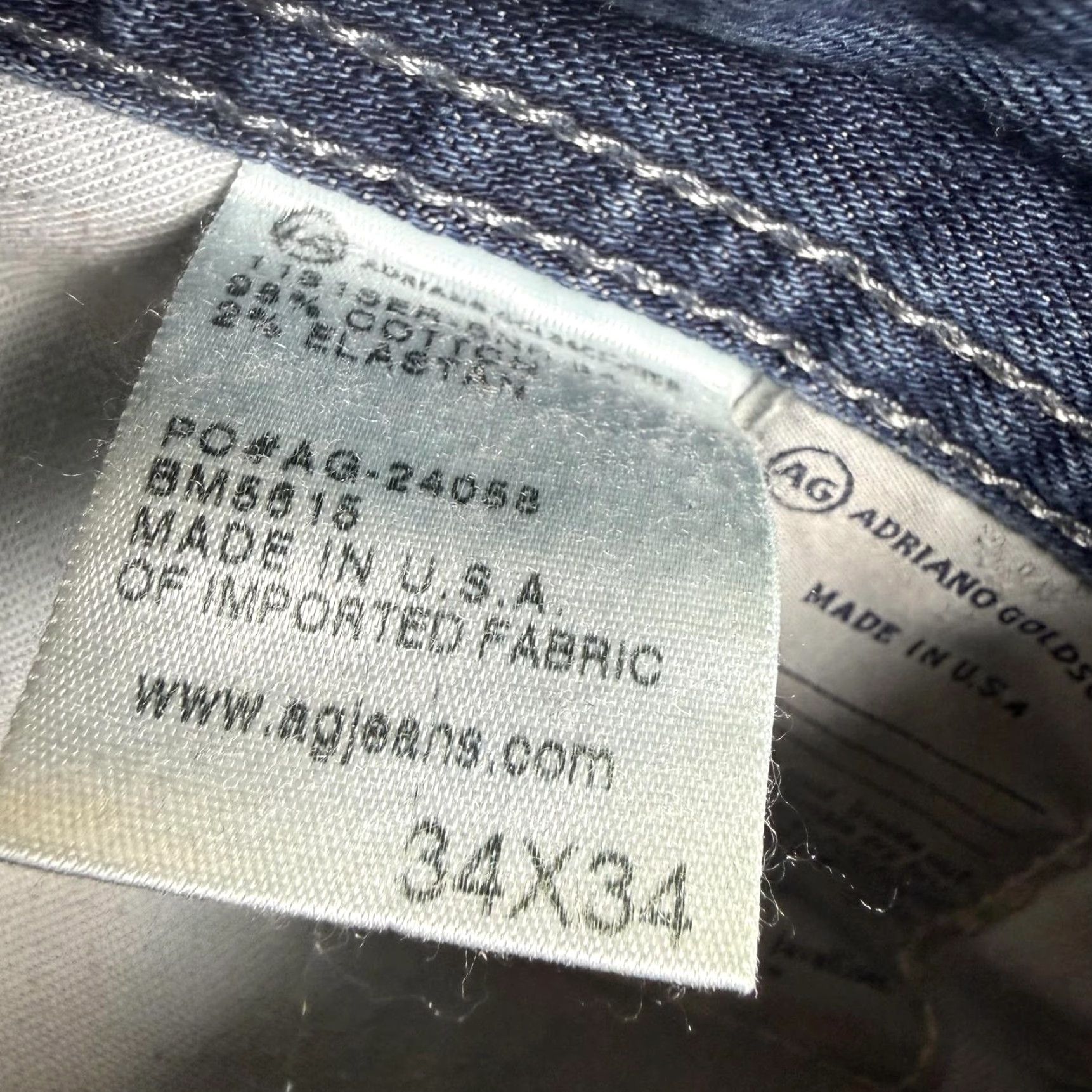 AG Jeans AG Jeans Adirano Goldschmied Men's 34x34 The Matchbox Slim Straight Jeans Shirt? Size US 34 / EU 50 - 6 Thumbnail