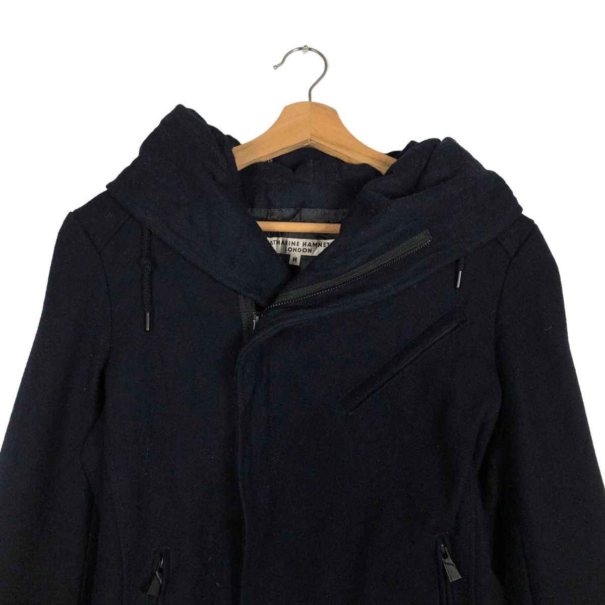 Katharine Hamnett London 🔥Rare Design Rich Blue Double Collar Design Issey Miyake Size M / US 6-8 / IT 42-44 - 3 Thumbnail