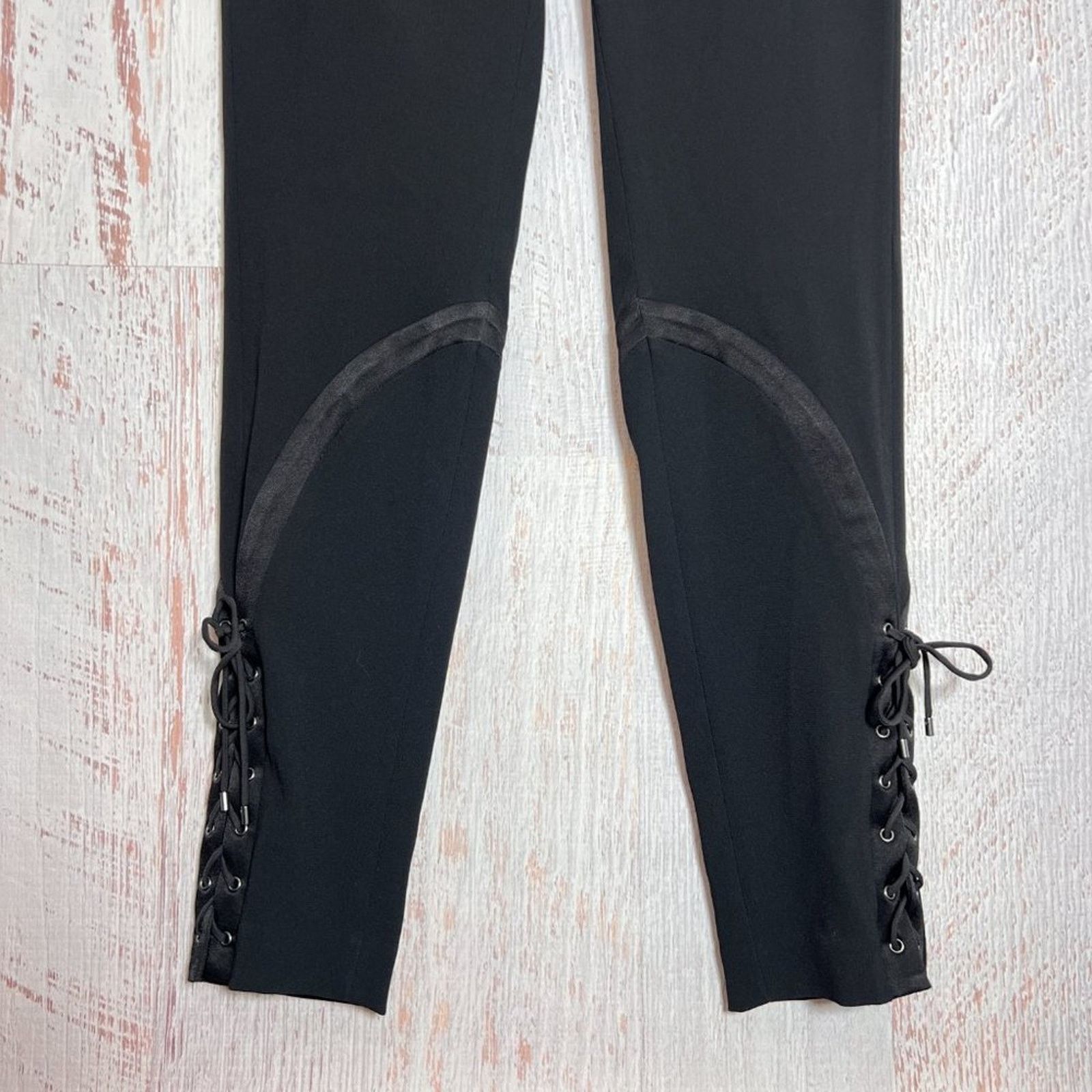 Haute Hippie Haute Hippie Lace-Up Skinny Pants Black Size 8 Size 30" / US 8 / IT 44 - 8 Thumbnail