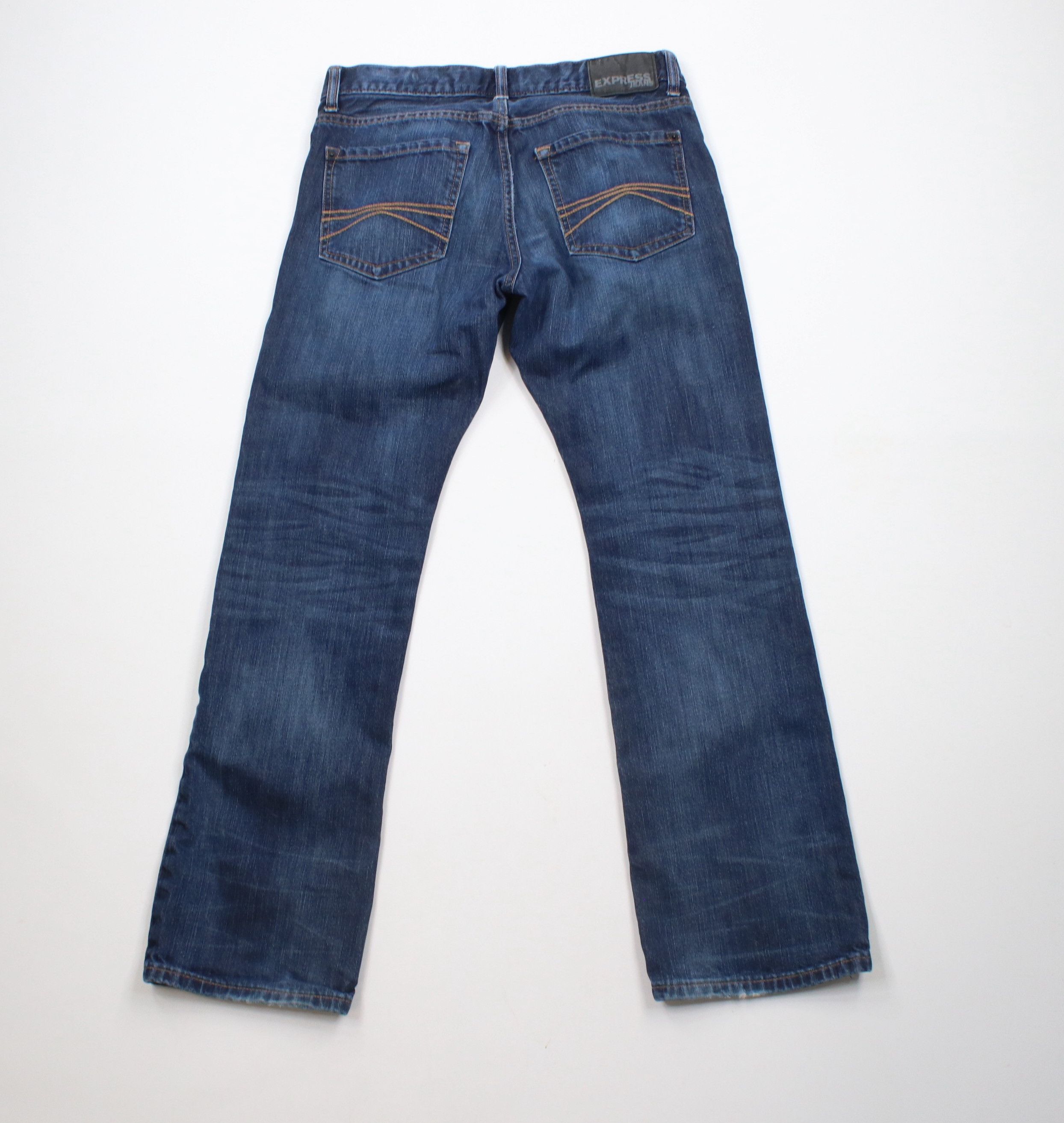 Express × Vintage Express Slim Fit Rocco Boot Cut Denim Jeans Blue Cotton Size US 30 / EU 46 - 9 Thumbnail