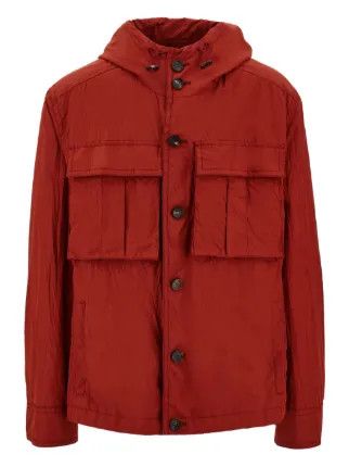 Salvatore Ferragamo o1s1rm0226 Drawstring Hooded Jacket in Red Size US L / EU 52-54 / 3 - 1 Preview