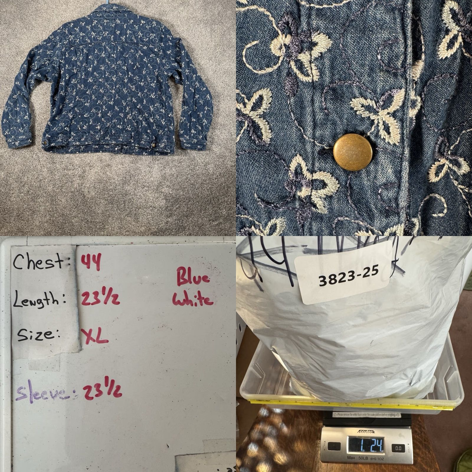 Vintage VINTAGE Leslie Fay Button-Up Shirt XL Embroidered Western Boho Cottagecore Denim Blue Cotton Women Shirts Size XL / US 12-14 / IT 48-50 - 8 Thumbnail