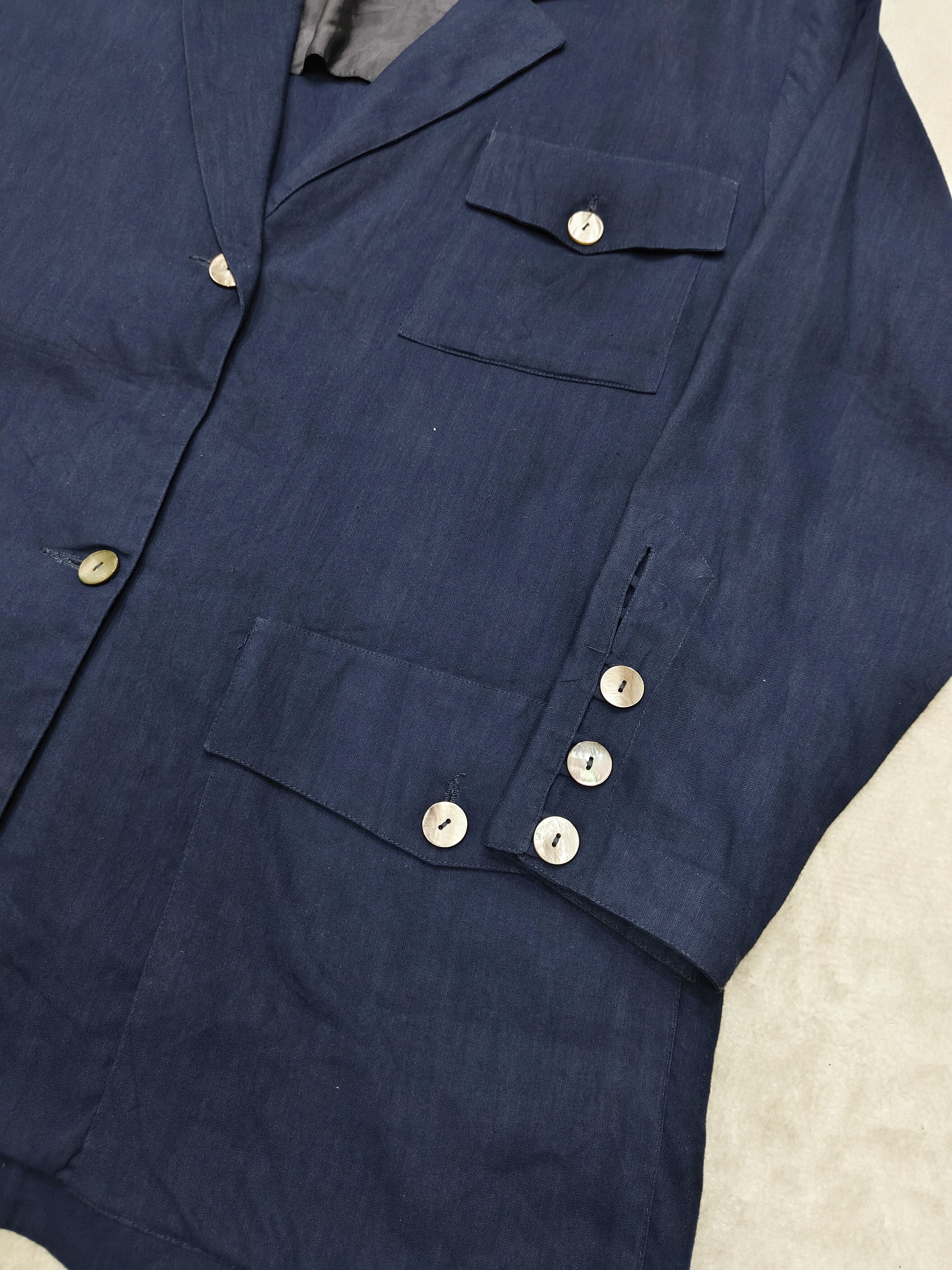 Vintage 80s Duccia Grimani- Archive Italian Linen Utility Blazer Size US L / EU 52-54 / 3 - 3 Thumbnail