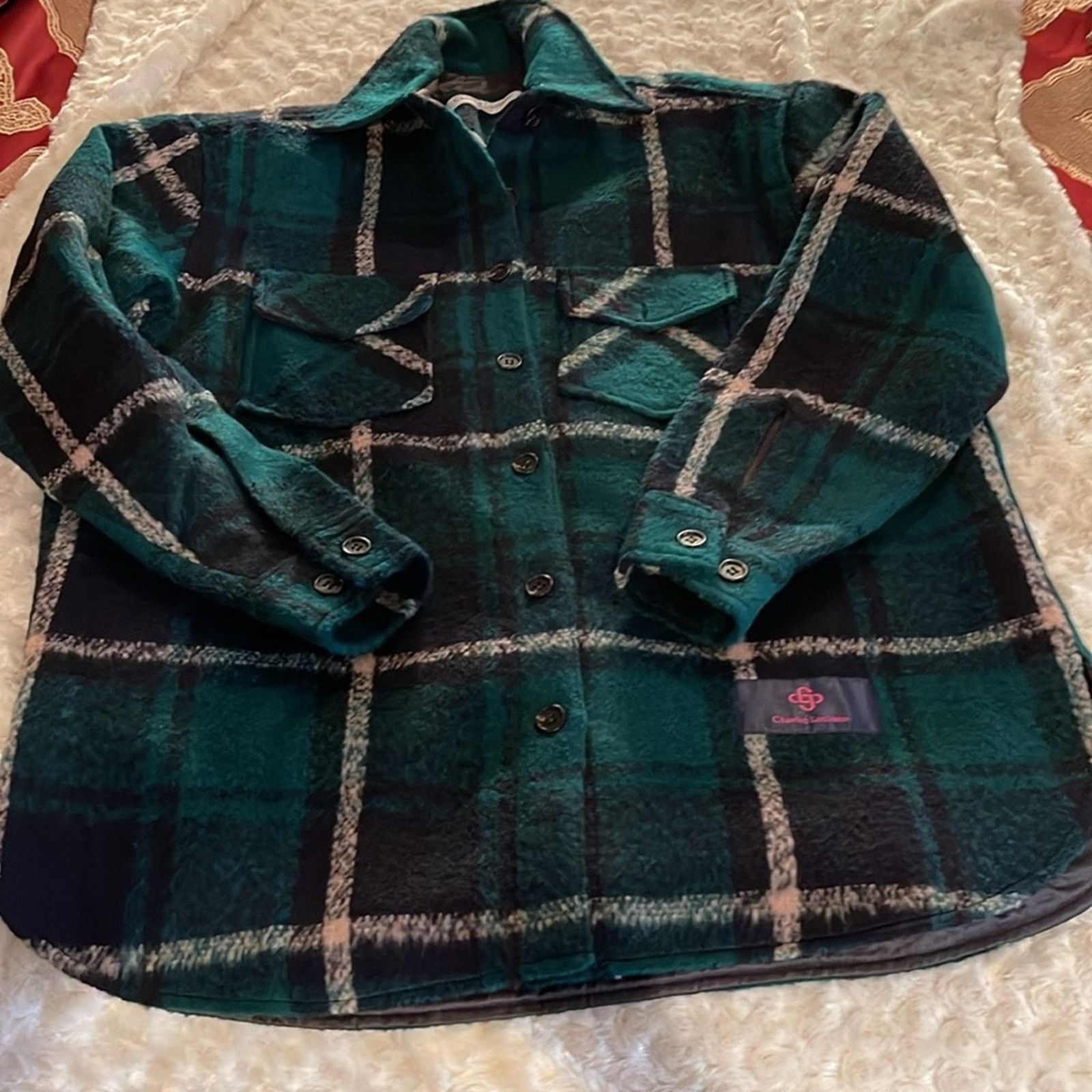 Other Charlie Luciano Unisex Green Plaid Flannel Shacket M Size M / US 6-8 / IT 42-44 - 13 Thumbnail