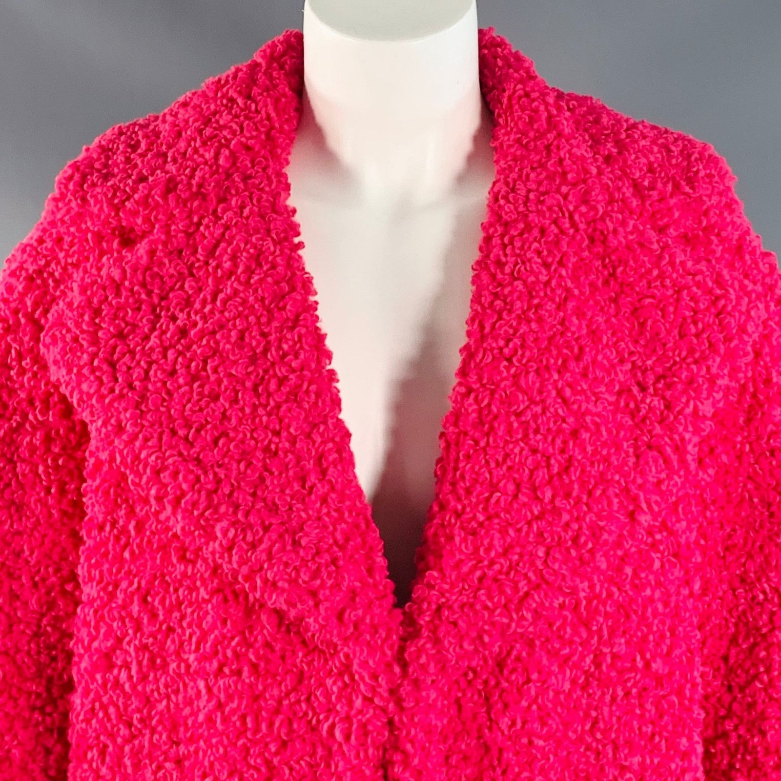 Alice + Olivia ALICE + OLIVIA Faux Fur Hook Eye Notch Lapel Jacket Size M / US 6-8 / IT 42-44 - 2 Thumbnail