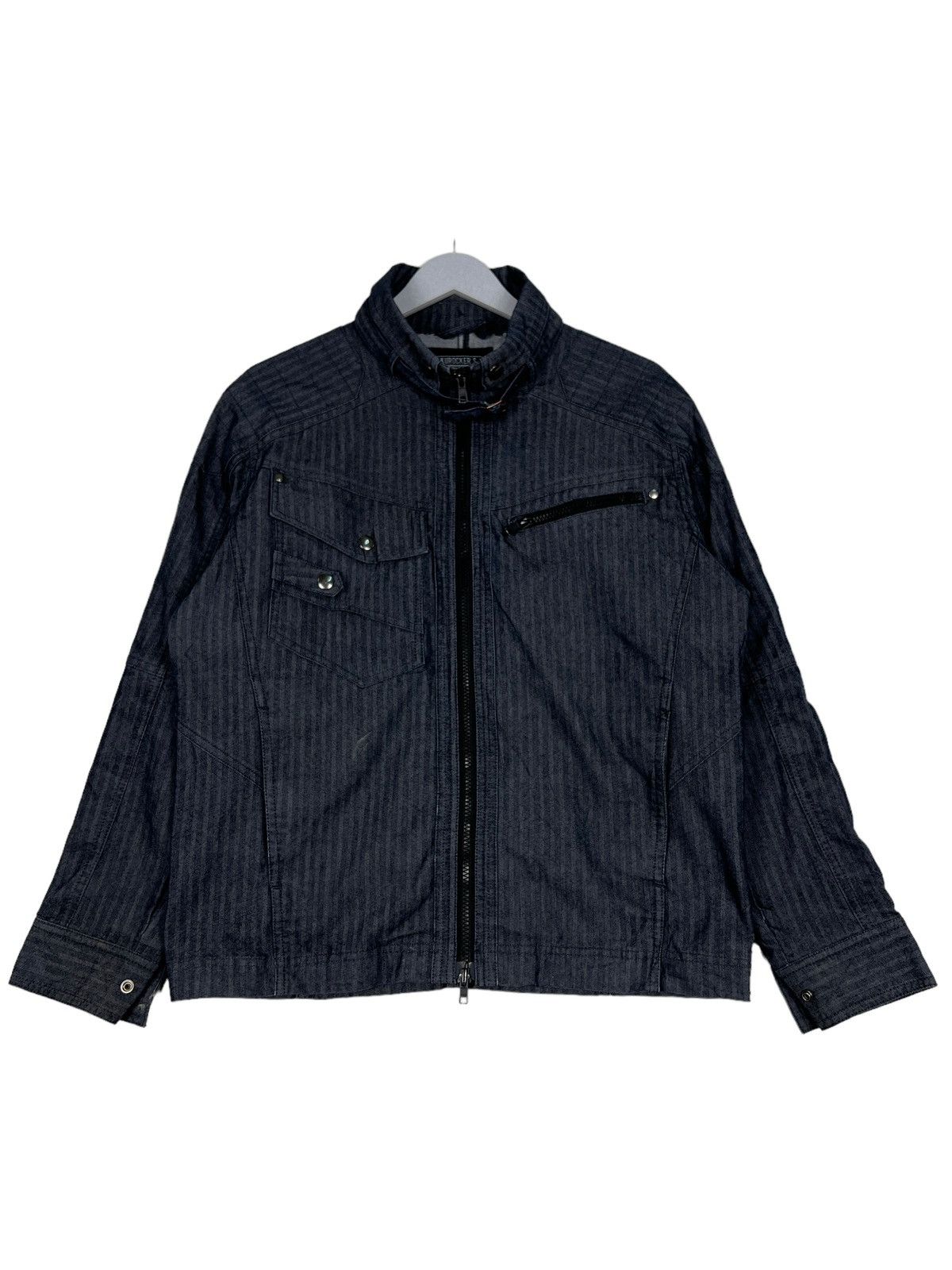 Japanese Brand 🔥 KUROCKERS STRIPE WORKER MODERN JACKET Size US L / EU 52-54 / 3 - 2 Thumbnail