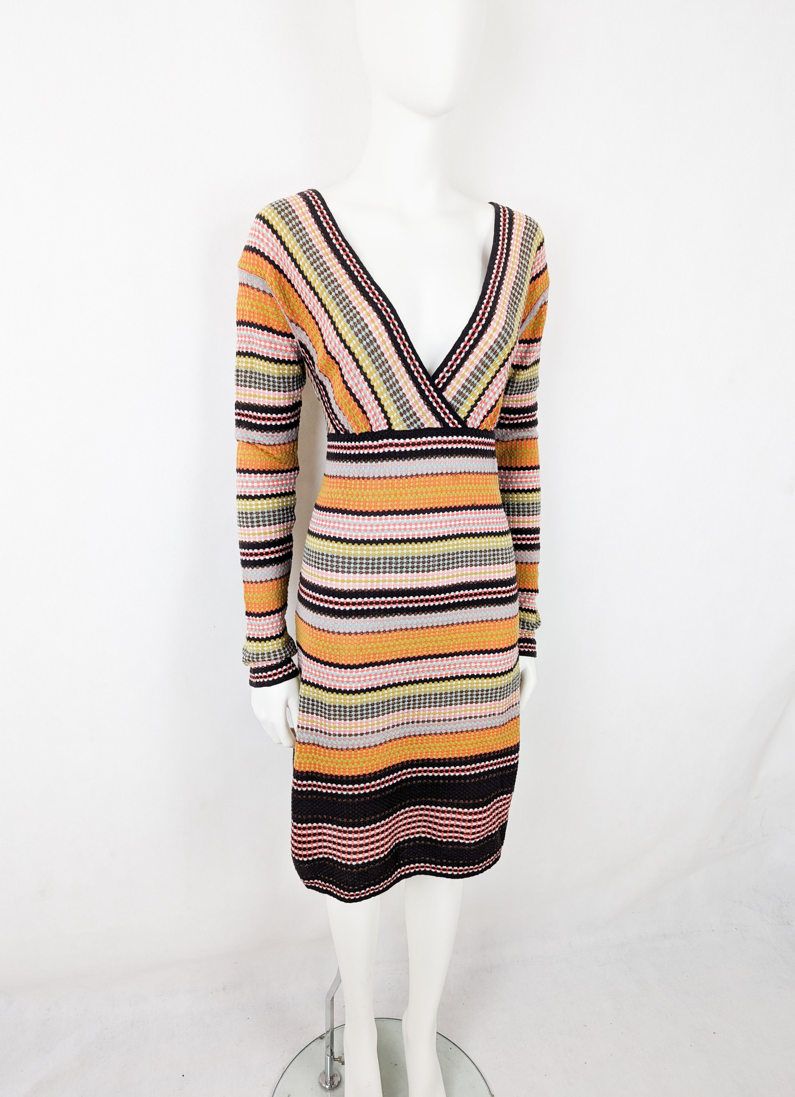 Missoni Missoni colorfull dress wool viscose Size L / US 10 / IT 46 - 3 Thumbnail