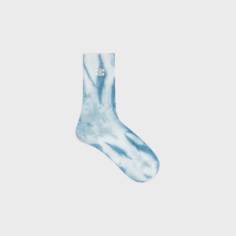 Celine o1w1db11225 2AL4A815X Size: XS/ Triomphe Socks in Light Blue Size ONE SIZE - 1 Thumbnail