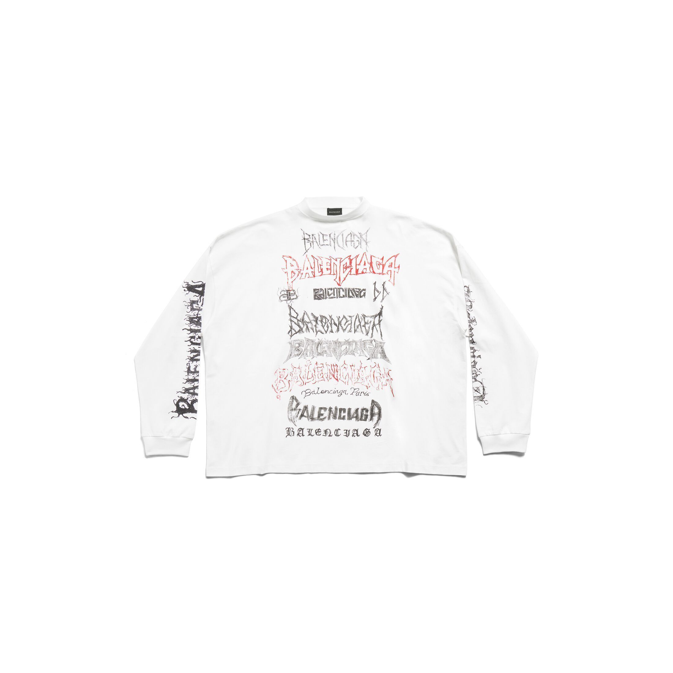 Balenciaga o1tr1nto0725 DIY Metal Long Sleeve T-Shirt Medium Fit White Size US M / EU 48-50 / 2 - 1 Thumbnail