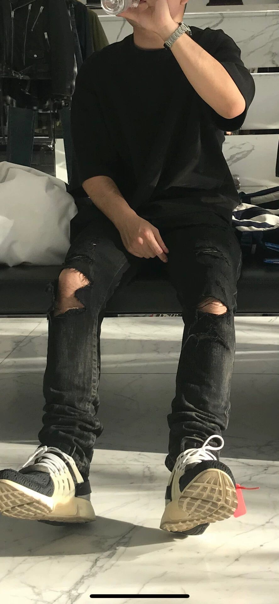 Saint Laurent Paris Saint Laurent Paris Blue Destruction Jeans -2507 Size US 30 / EU 46 - 7 Thumbnail