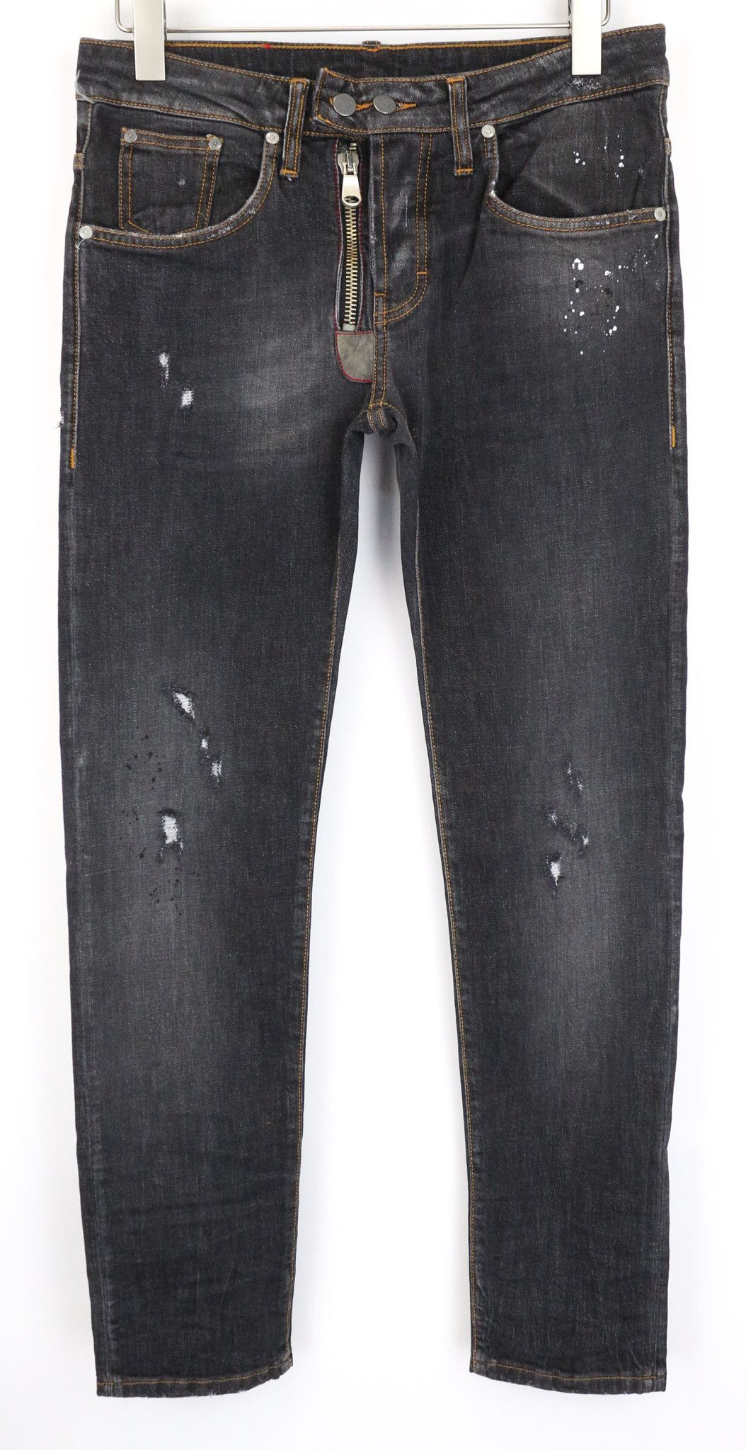 Takeshy Kurosawa W32 Dark Grey Cotton Stretch Slim Painted Jeans 75850 Size US 32 / EU 48 - 1 Thumbnail