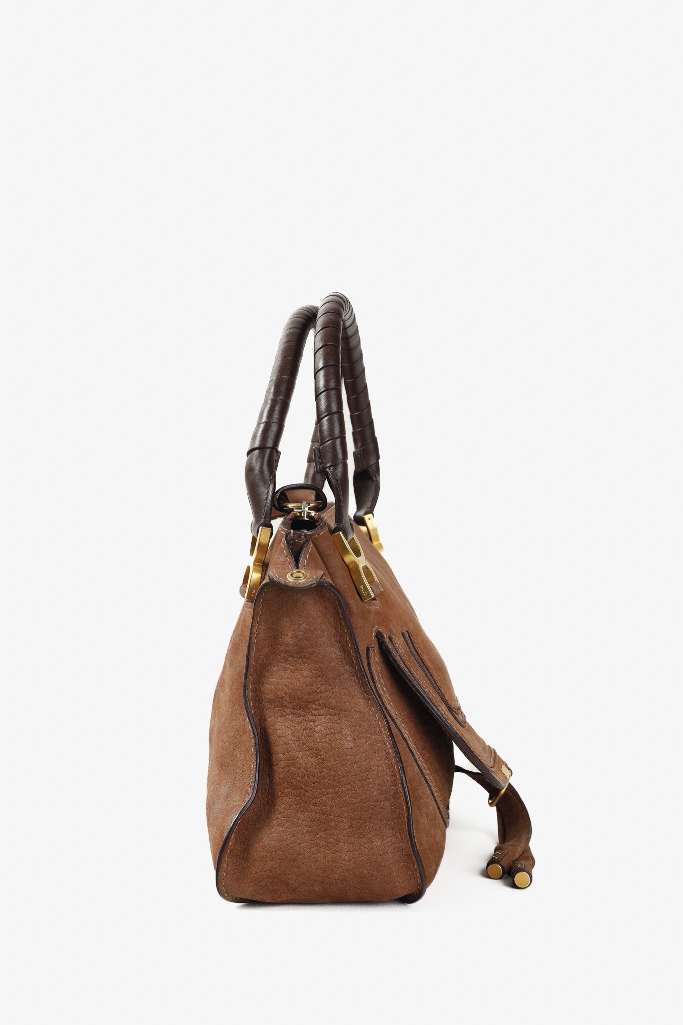 Chloe Chloe Marcie Brown Nubuck-Leather Shoulder Bag Size ONE SIZE - 3 Thumbnail