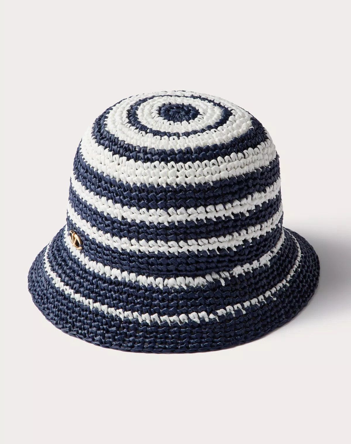 Valentino oc11z0725 Size:Small/Bucket Hat In Raffia in Blue/white Size ONE SIZE - 3 Thumbnail