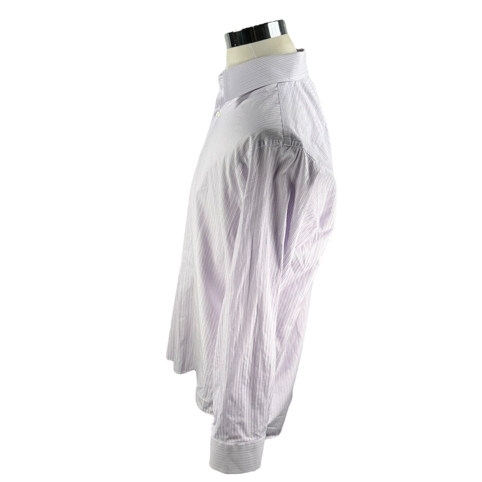 Hugo Boss Hugo Boss Enzo Dress Shirt 17.5 34/35 Lavender White Button Size US XL / EU 56 / 4 - 6 Thumbnail