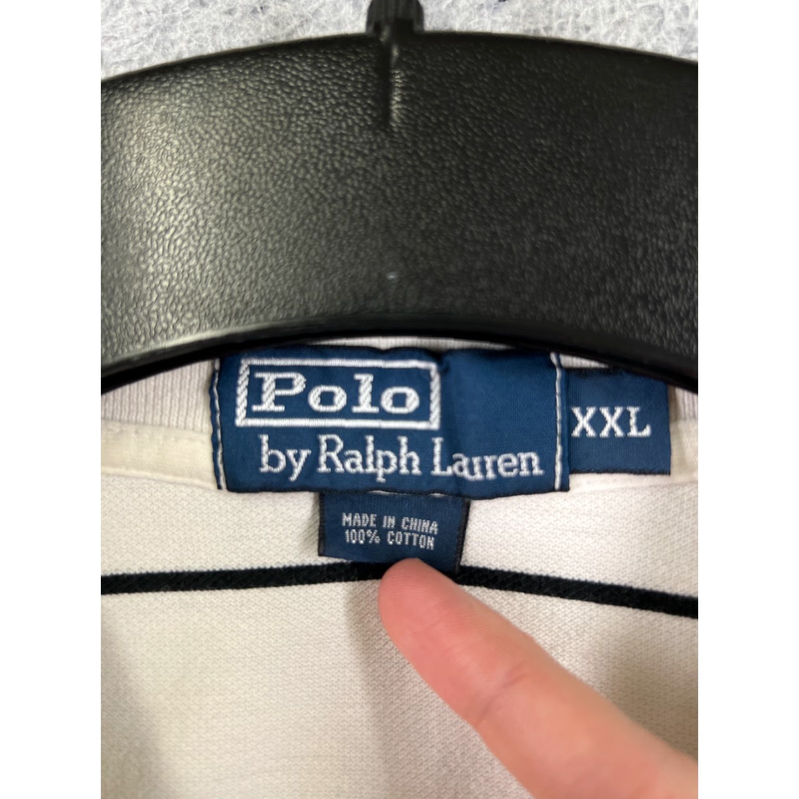 Ralph Lauren VTG Ralph Lauren Polo Shirt Men 2XL White Striped Cotton Short Sleeve Polo Shirt 2XL Mens Size US XXL / EU 58 / 5 - 3 Thumbnail