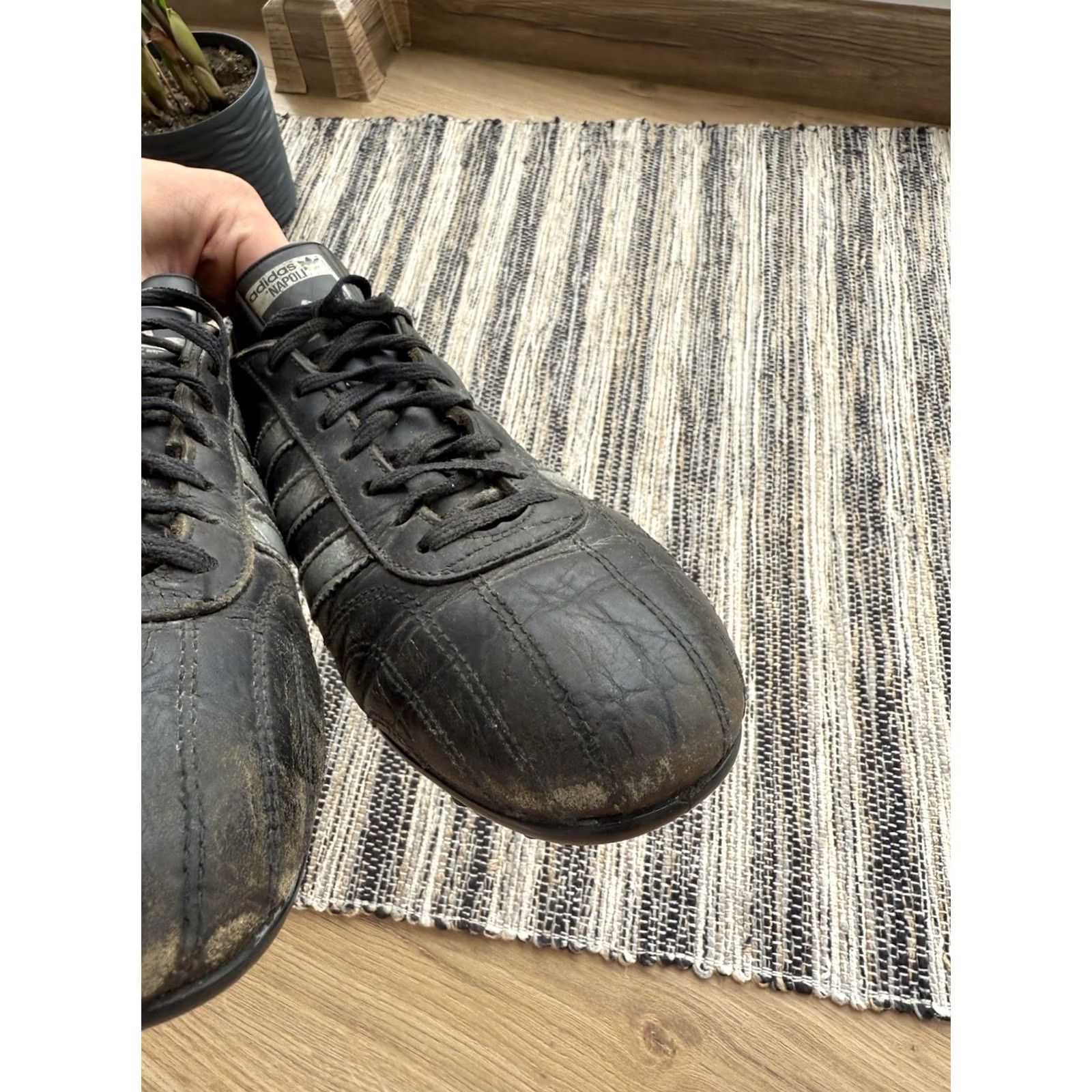 Adidas VINTAGE Adidas Napoli Boots Football US 8 Mens Leather Black 60s 70s FIFA Limited Edition Rare Boots Adidas Napoli Boots Size US 8 / EU 41 - 6 Thumbnail