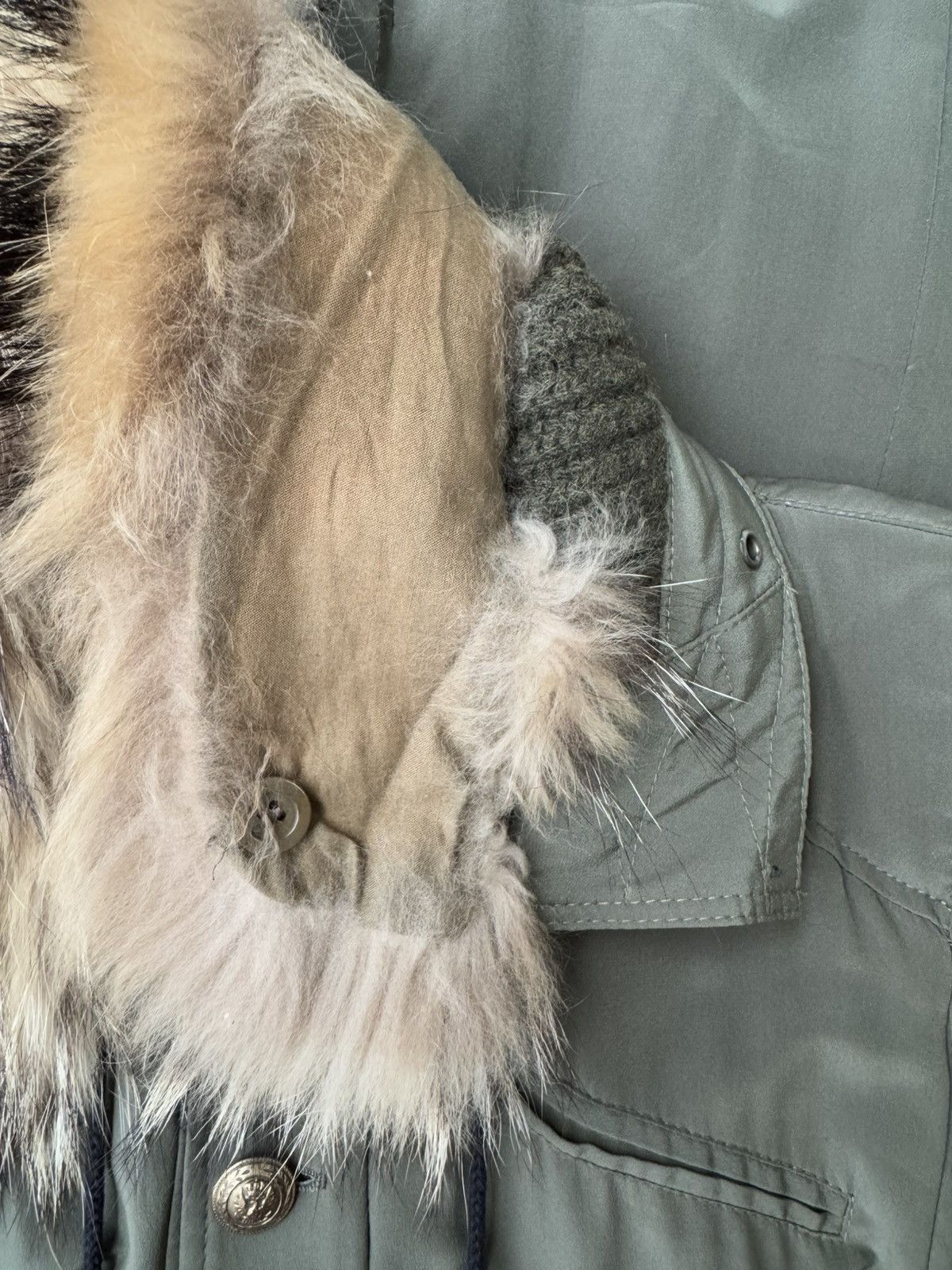 Balenciaga Balenciaga 2007 Military Fur Collar Belted Silk Parka Size US XS / EU 42 / 0 - 5 Thumbnail