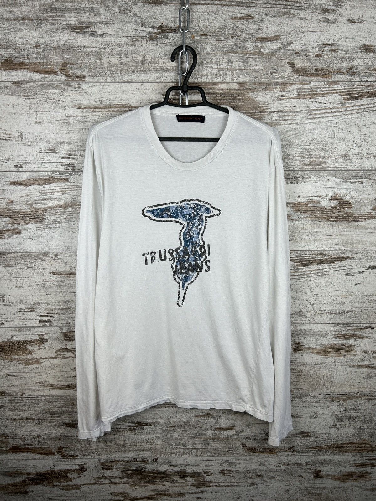 Trussardi Mens Vintage Trussardi Jeans Longsleeve T-shirt luxury Size US L / EU 52-54 / 3 - 2 Thumbnail