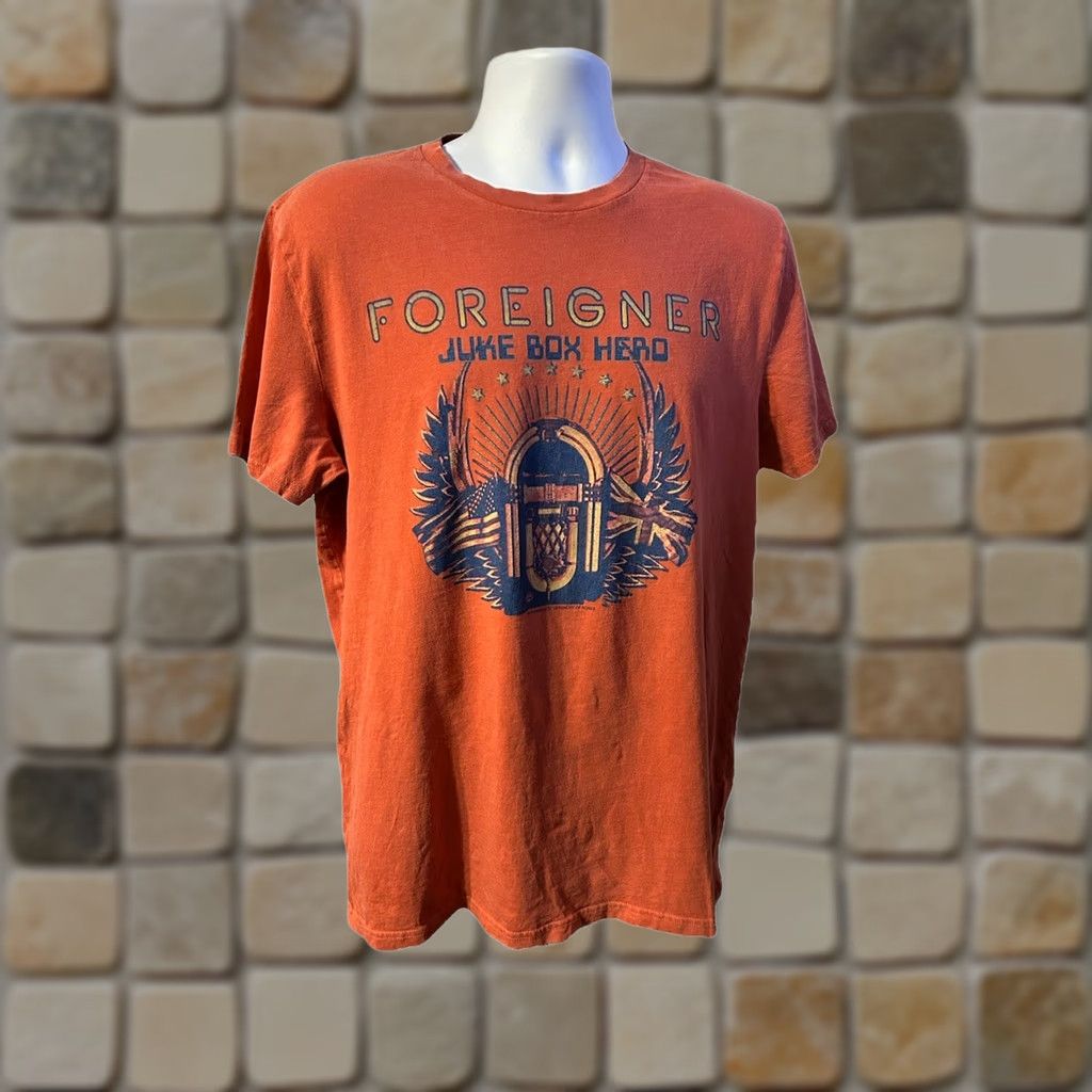 Wrangler Foreigner Juke Box Hero Shirt Men Large Orange Tone Short Sleeve Wrangler Size US L / EU 52-54 / 3 - 1 Thumbnail