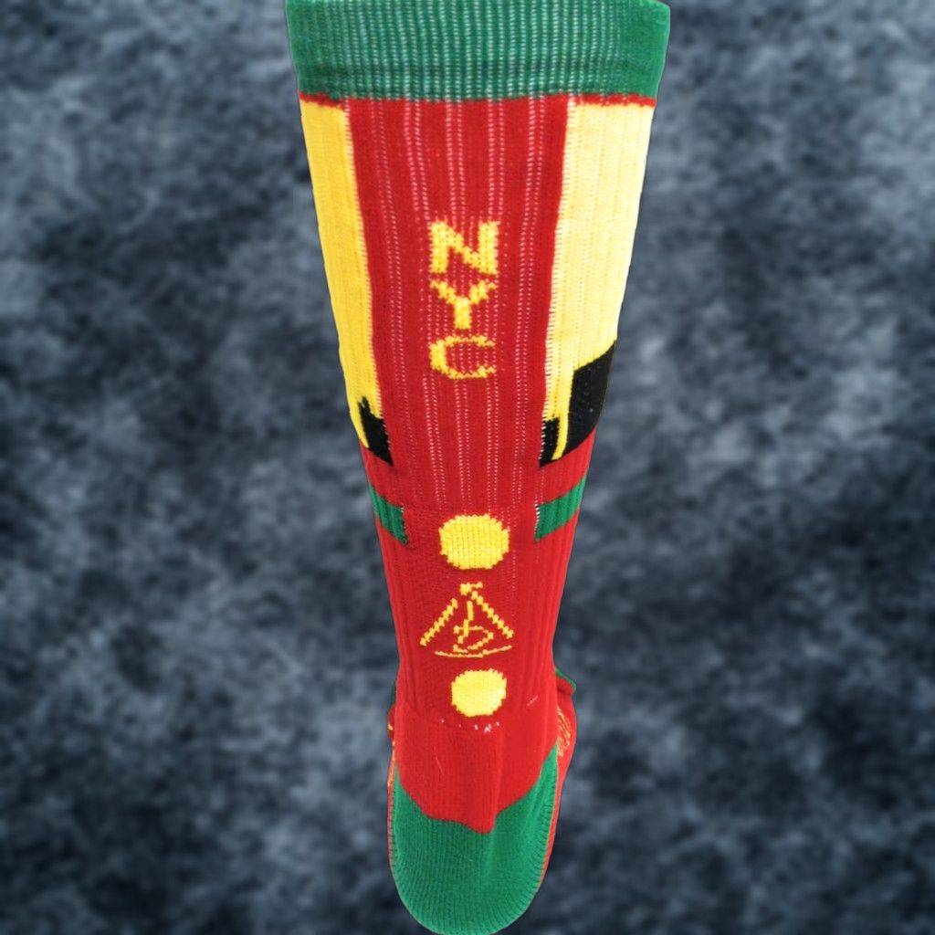 Vintage Rep It City NYC Socks Mens Basketball CoolMax Red Green Yellow State NYC Size ONE SIZE - 1 Thumbnail