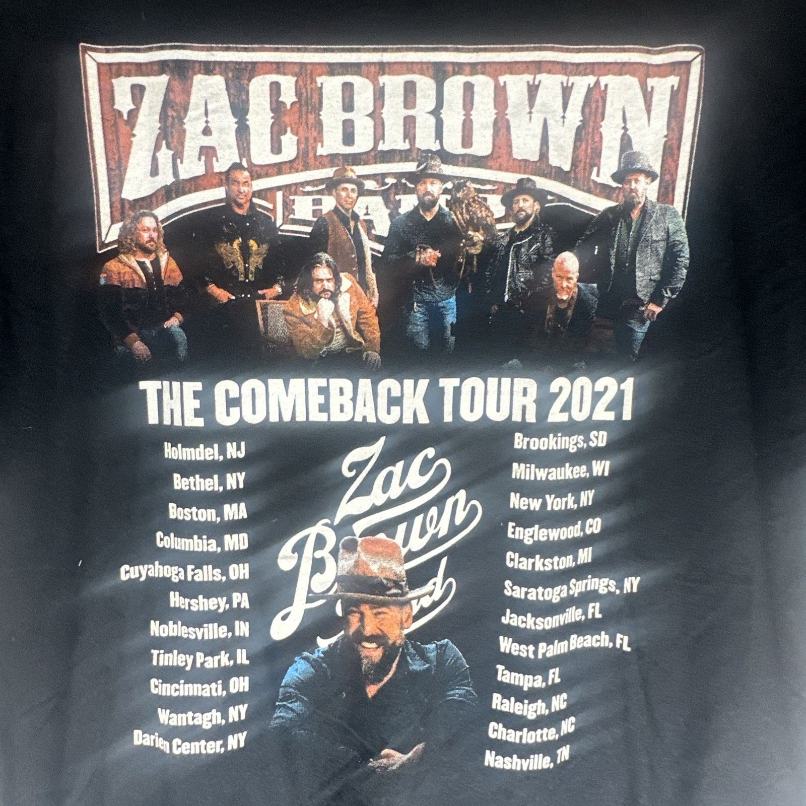 Fruit Of The Loom Zac Brown Band Shirt Mens Extra Large The Comeback Tour 2021 Size US XL / EU 56 / 4 - 7 Thumbnail