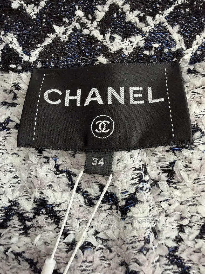 Chanel Chanel Snow series blue and white pattern tweed pocket jac Size XXS / US 00 / IT 34 - 5 Thumbnail