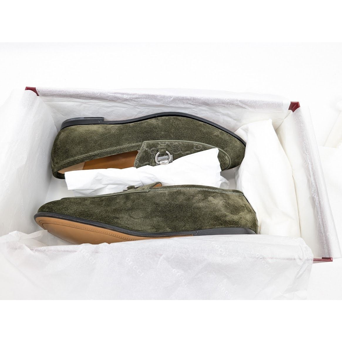 Gucci o1rshd1 Luxury Suede Loafers in Violet Green Size US 9 / EU 42 - 19 Thumbnail