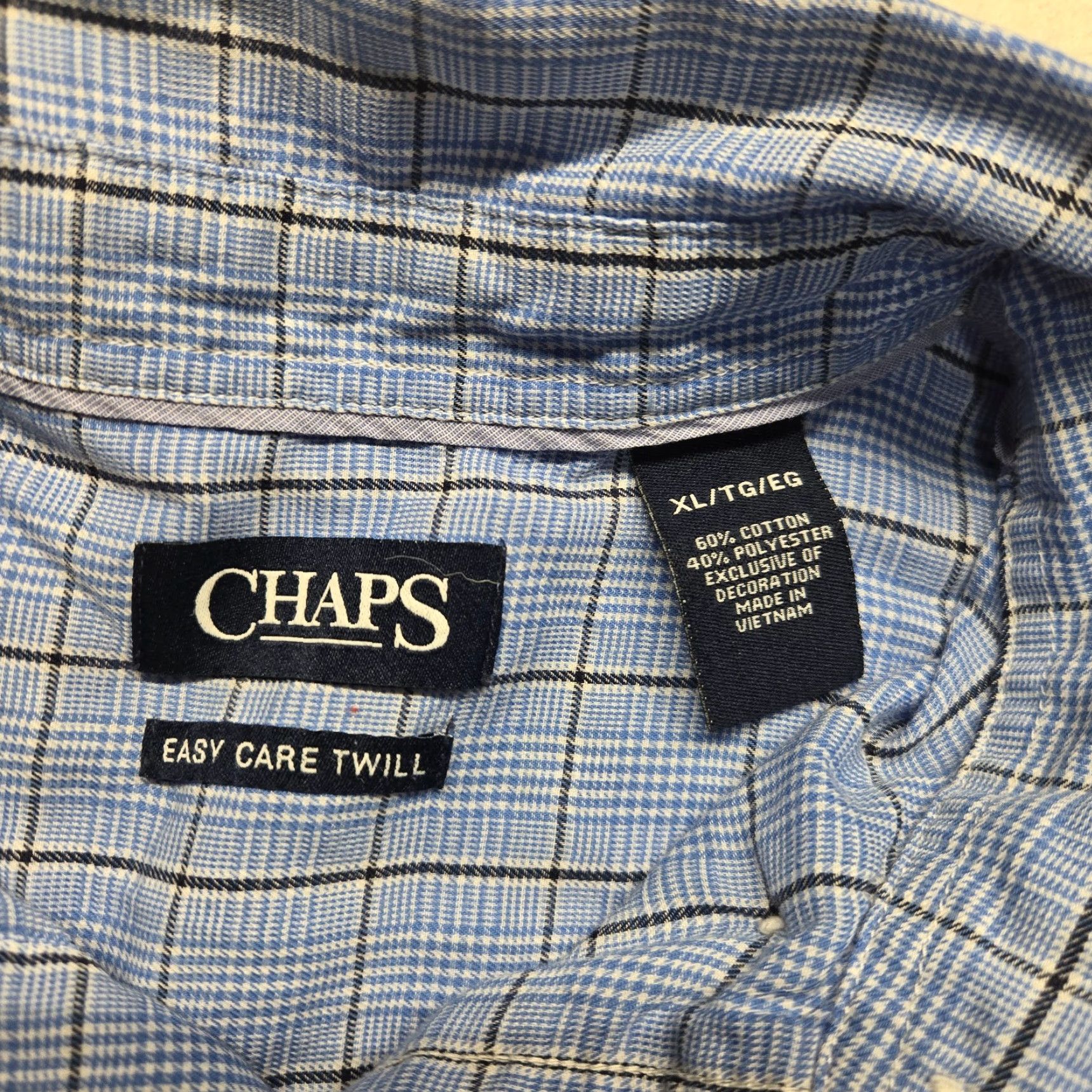 Chaps VINTAGE Chaps Plaid Short Sleeve Button-Down Shirt Men XL Blue Casual Summer Size US XL / EU 56 / 4 - 3 Thumbnail