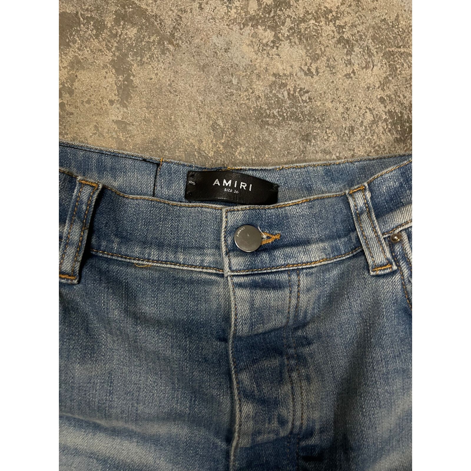 Amiri Amiri MX2 Lightwash Blue Orange Plaid Patch Used 36 Tailored Size US 36 / EU 52 - 2 Thumbnail