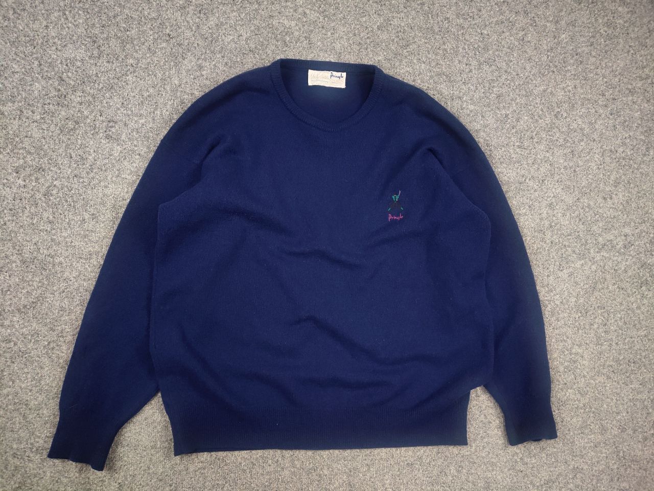 Pringle Of Scotland Vintage 80-90's Pringle Scotland Pure Wool Blue Knit Sweater Size US XL / EU 56 / 4 - 2 Thumbnail