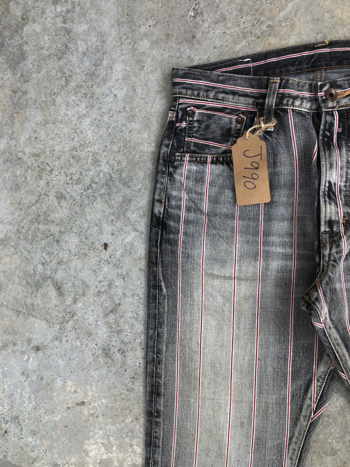 If Six Was Nine Japanese Edwin Flared Jeans Distressed Selvedge Hickory Size US 31 - 4 Thumbnail