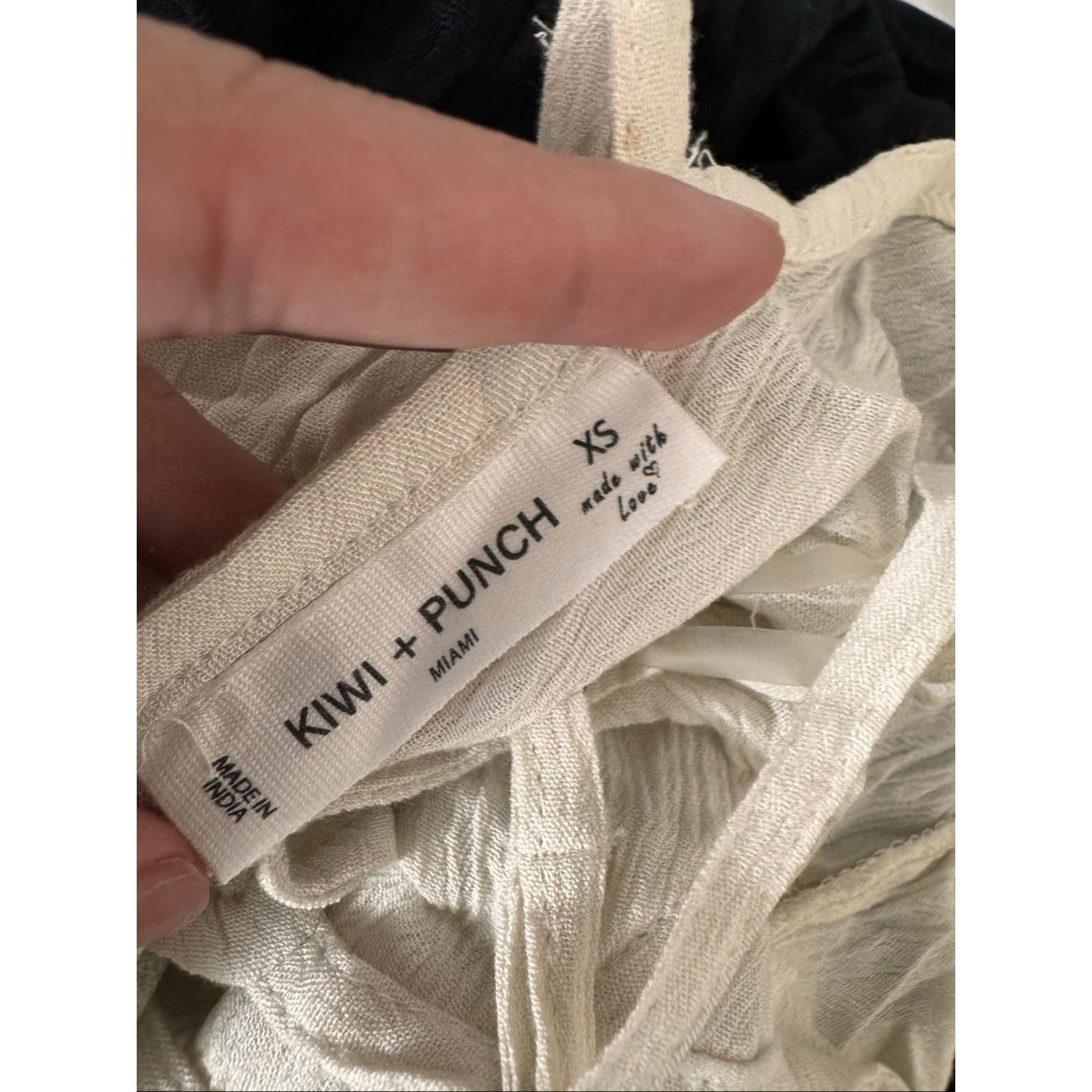 Kiwi Kiwi + Punch Queen Cream Sundress XS – Smocked Bust, Adjustable Straps, Flowy Rayon Dress Size XS / US 0-2 / IT 36-38 - 5 Thumbnail