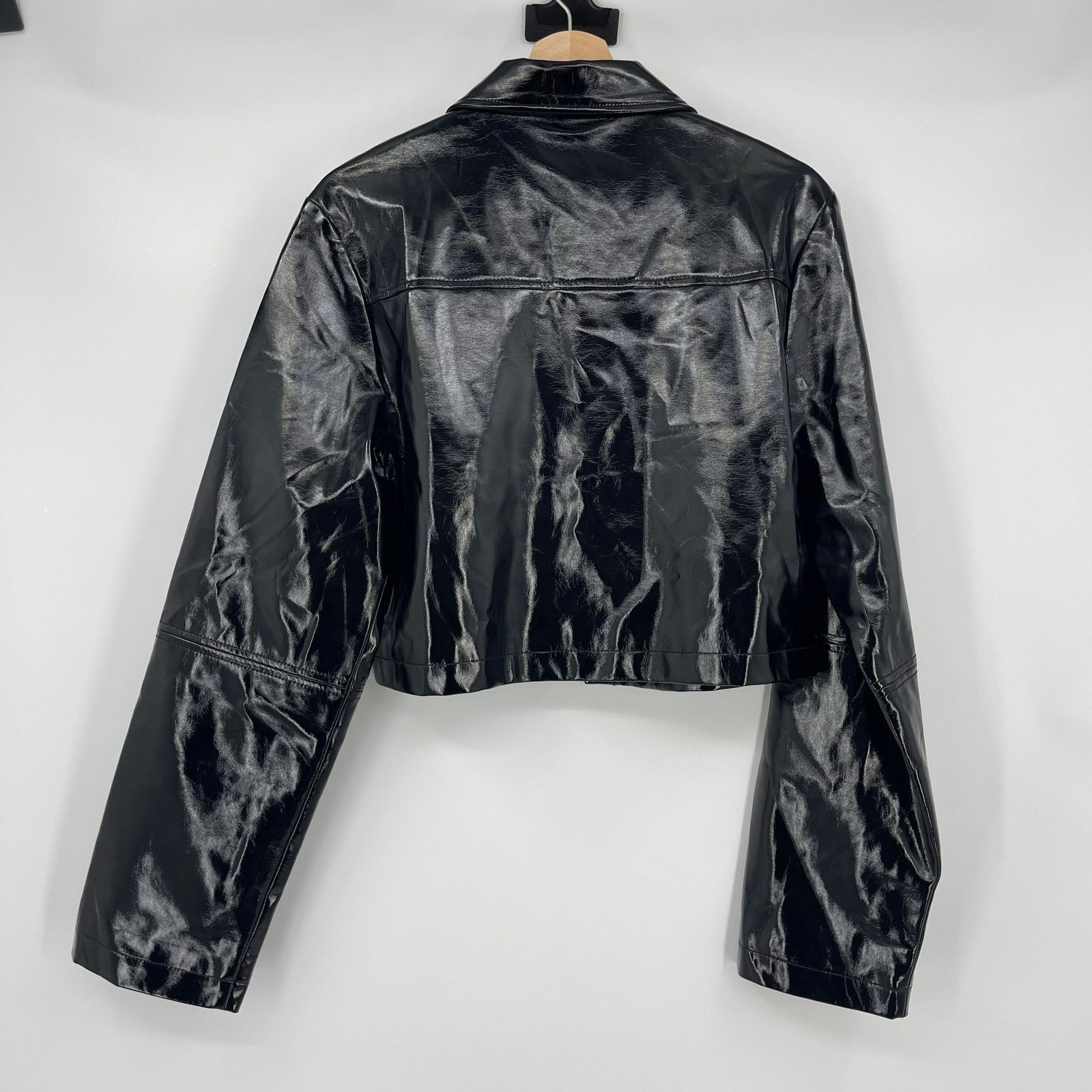 SIR. SIR. | Midnight Crop Black Patent Leather Jacket XS/S Size XS / US 0-2 / IT 36-38 - 6 Thumbnail