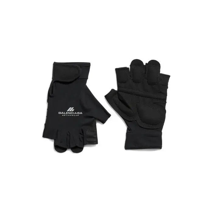 Balenciaga o1s1wg110326 Size: M / Activewear Open Finger Gloves Black Size ONE SIZE - 1 Thumbnail