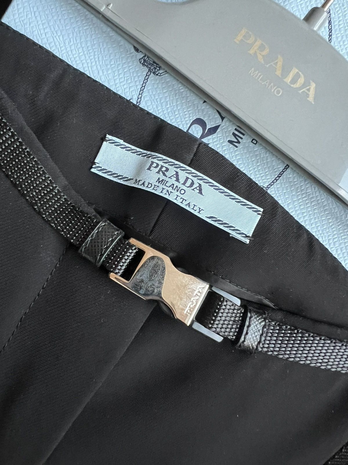 Black Prada Pant w Silver Buckle Belt