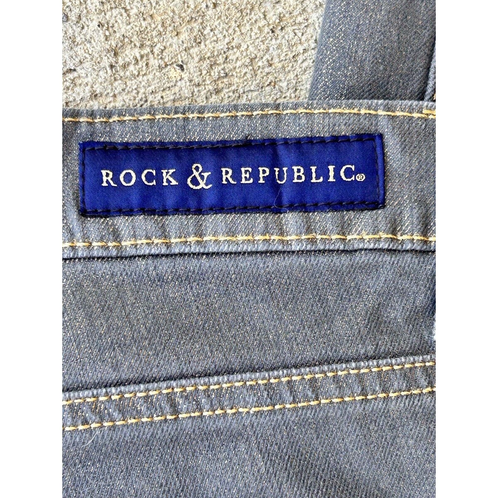 Rock & Republic Rock & Republic Skinny Gray and GOLD METALLIC Jeans Size 4 Size 27" / US 4 / IT 40 - 7 Thumbnail