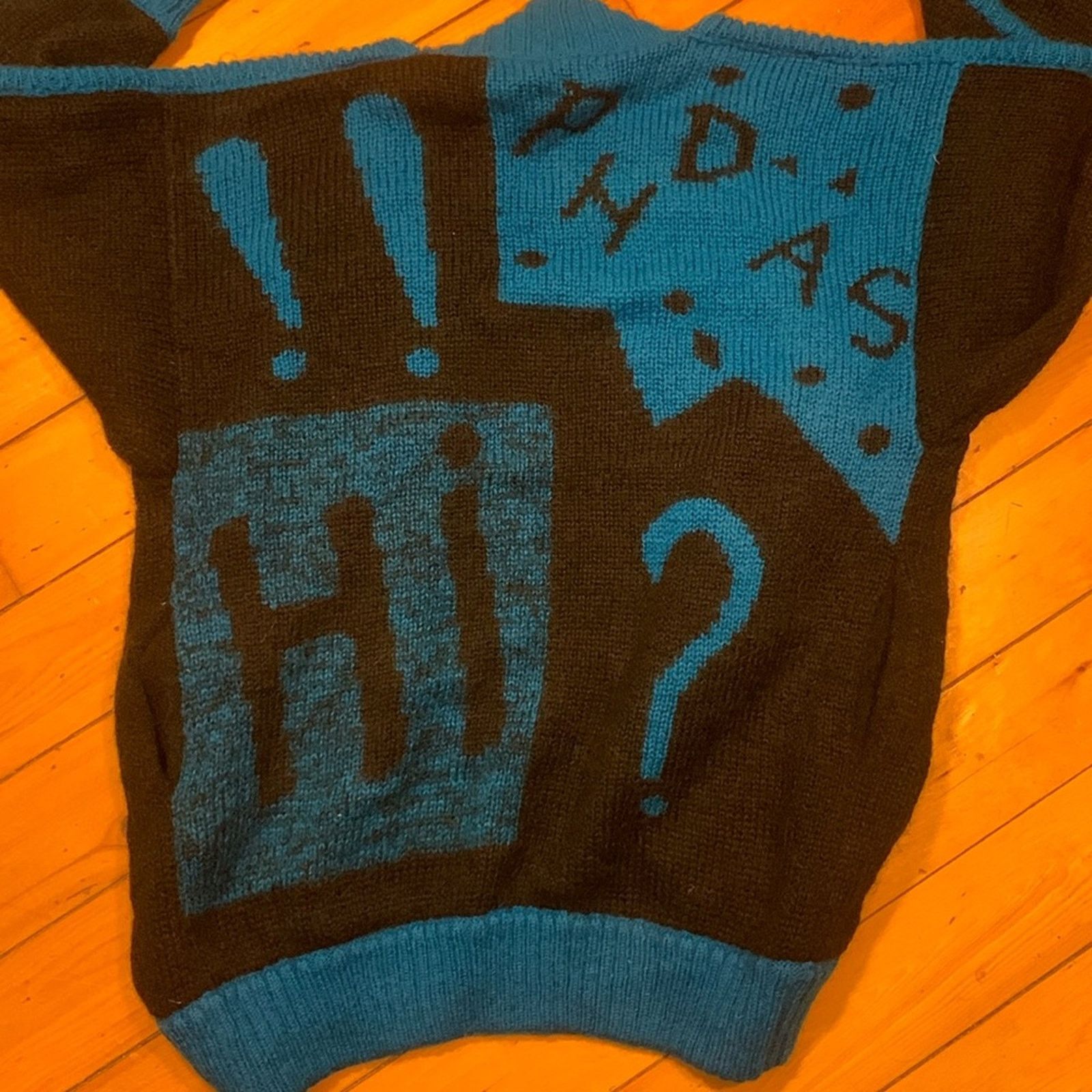 Vintage 80’s Phidias Paris cocoon handknit bold graphics cardigan Size XL / US 12-14 / IT 48-50 - 4 Thumbnail