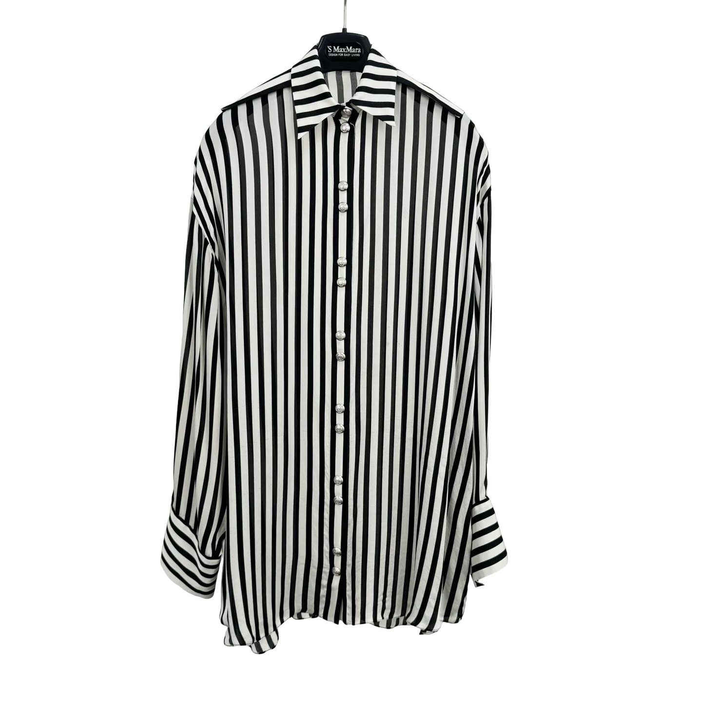 Balmain Balmain Striped Silk Button Up Shirt Size 34 Size XS / US 0-2 / IT 36-38 - 1 Thumbnail