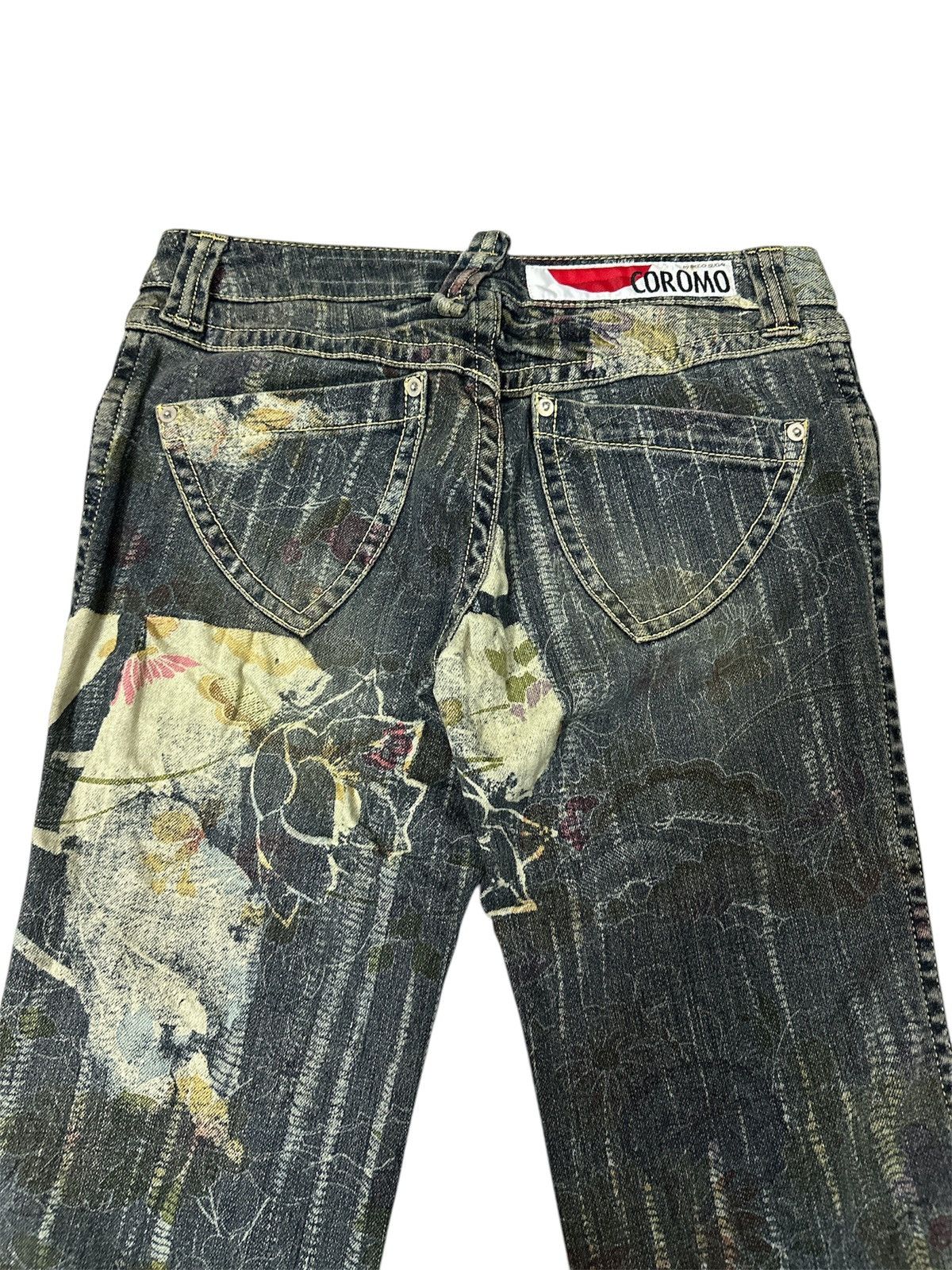 If Six Was Nine 2000s Coromo Flare Jeans Japanese Art Lgb Goa Y2K Style Size US 29 - 5 Thumbnail